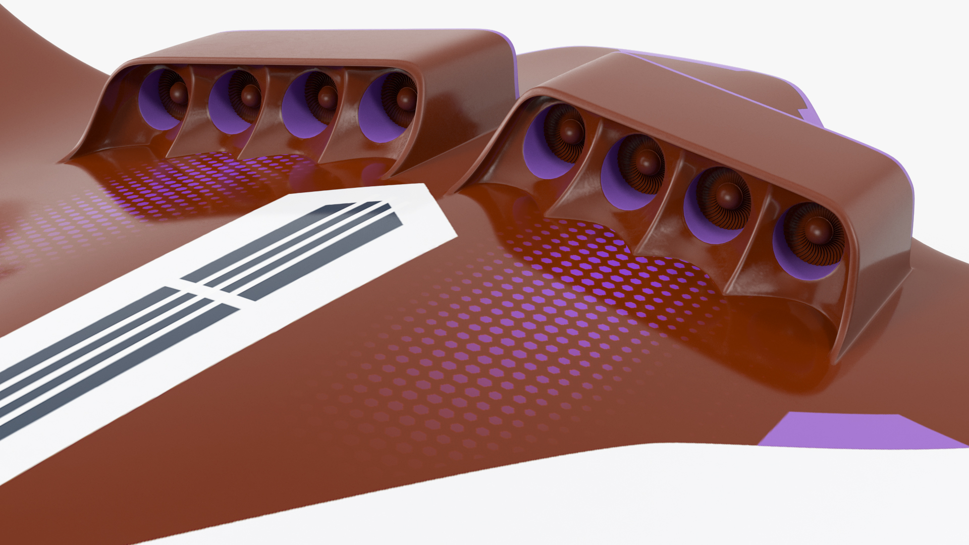 3D Ecological Aircraft Blended-Wing Body Rigged for Cinema 4D model