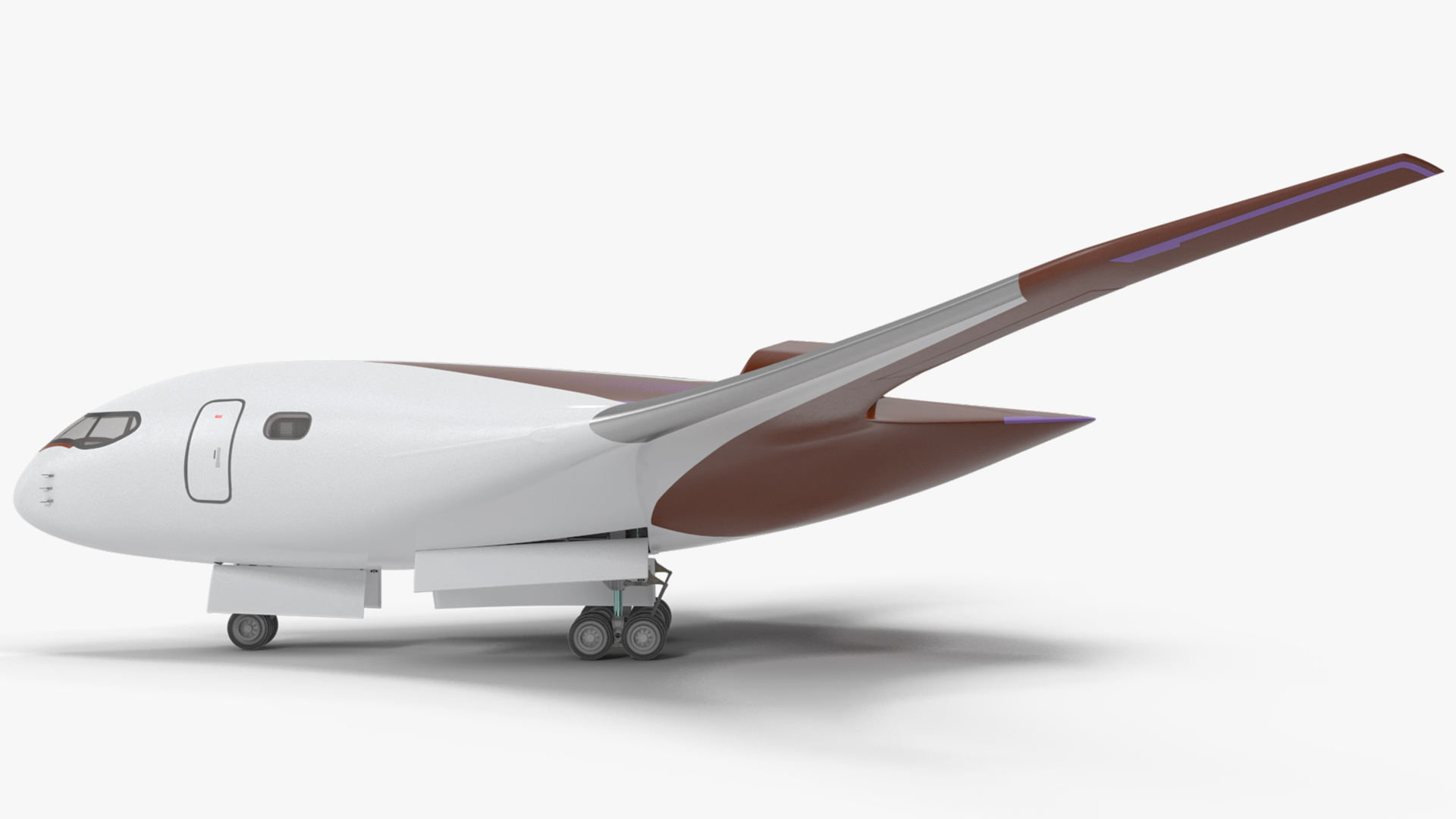 3D Ecological Aircraft Blended-Wing Body Rigged for Cinema 4D model