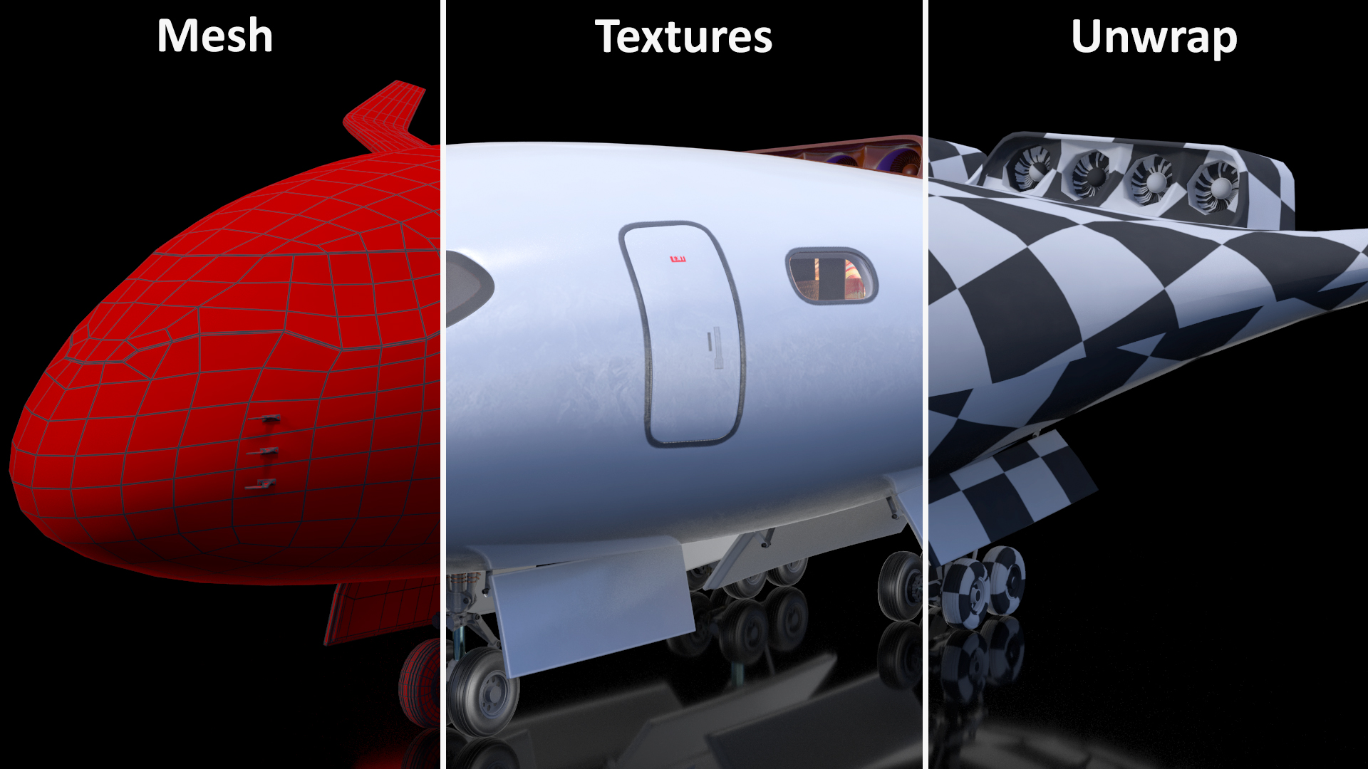 3D Ecological Aircraft Blended-Wing Body Rigged for Cinema 4D model