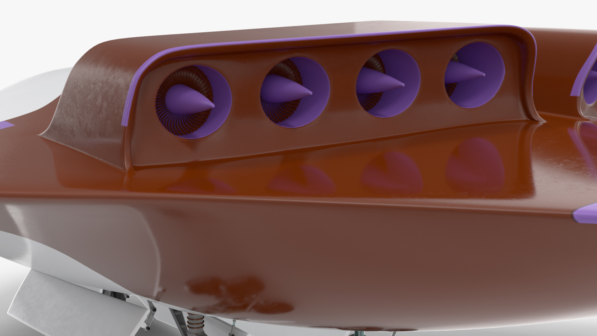 3D Ecological Aircraft Blended-Wing Body Rigged for Cinema 4D model