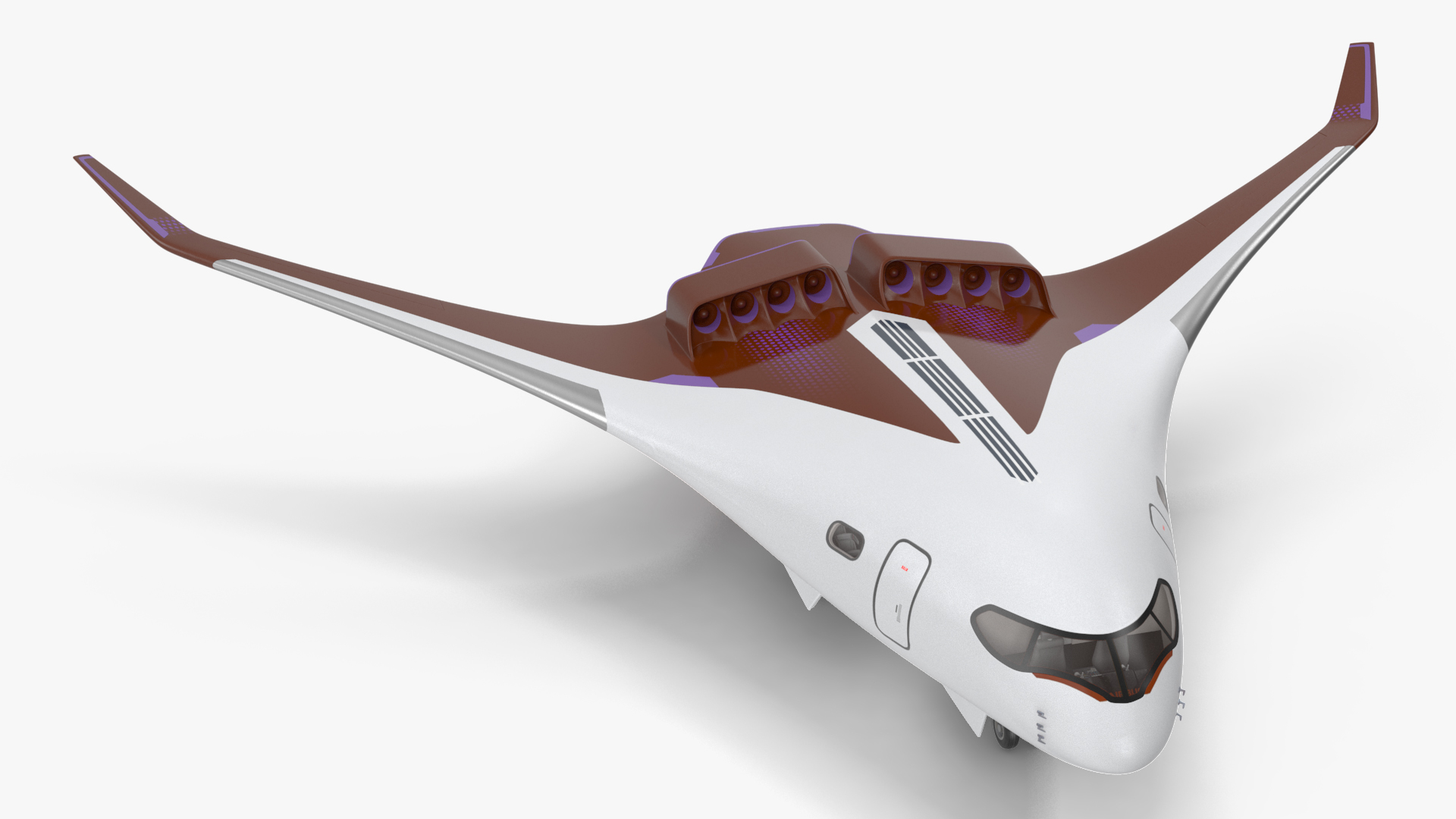 3D Ecological Aircraft Blended-Wing Body Rigged for Cinema 4D model