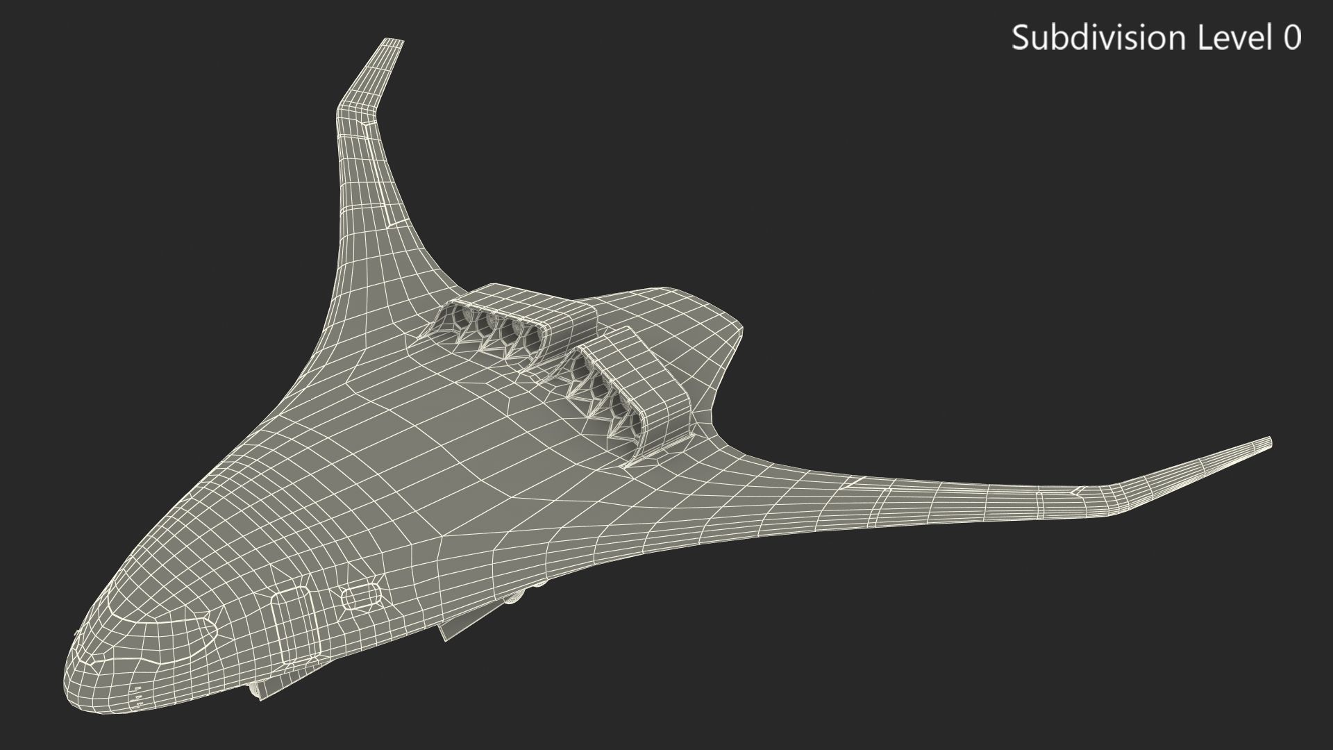 3D Ecological Aircraft Blended-Wing Body Rigged for Cinema 4D model