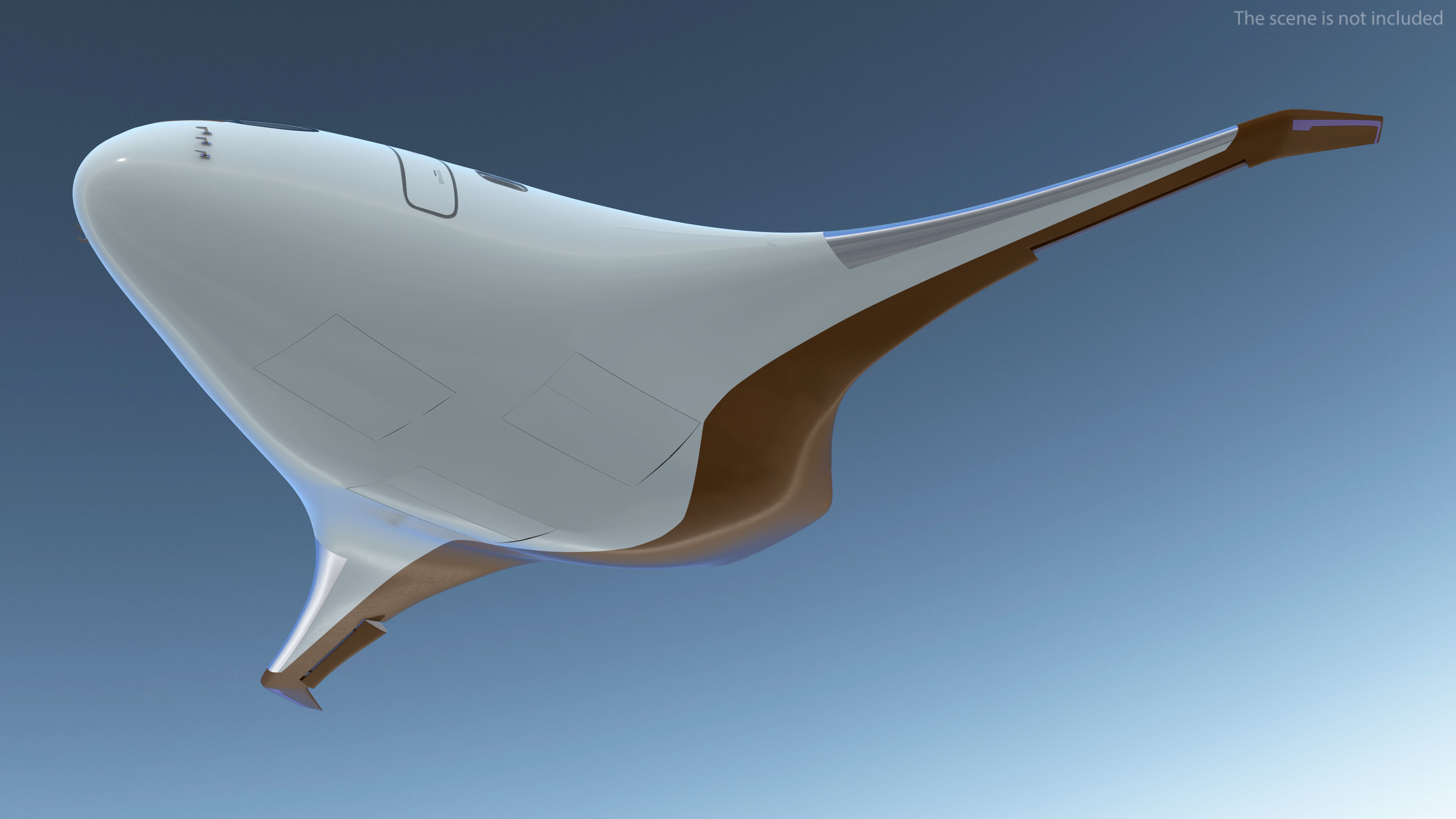 3D Ecological Aircraft Blended-Wing Body Rigged for Cinema 4D model