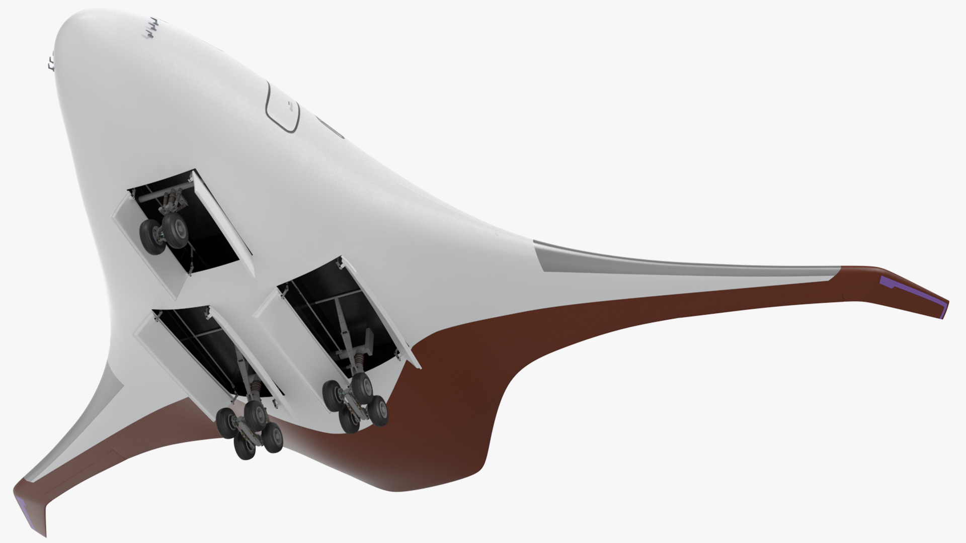 3D Ecological Aircraft Blended-Wing Body Rigged for Cinema 4D model