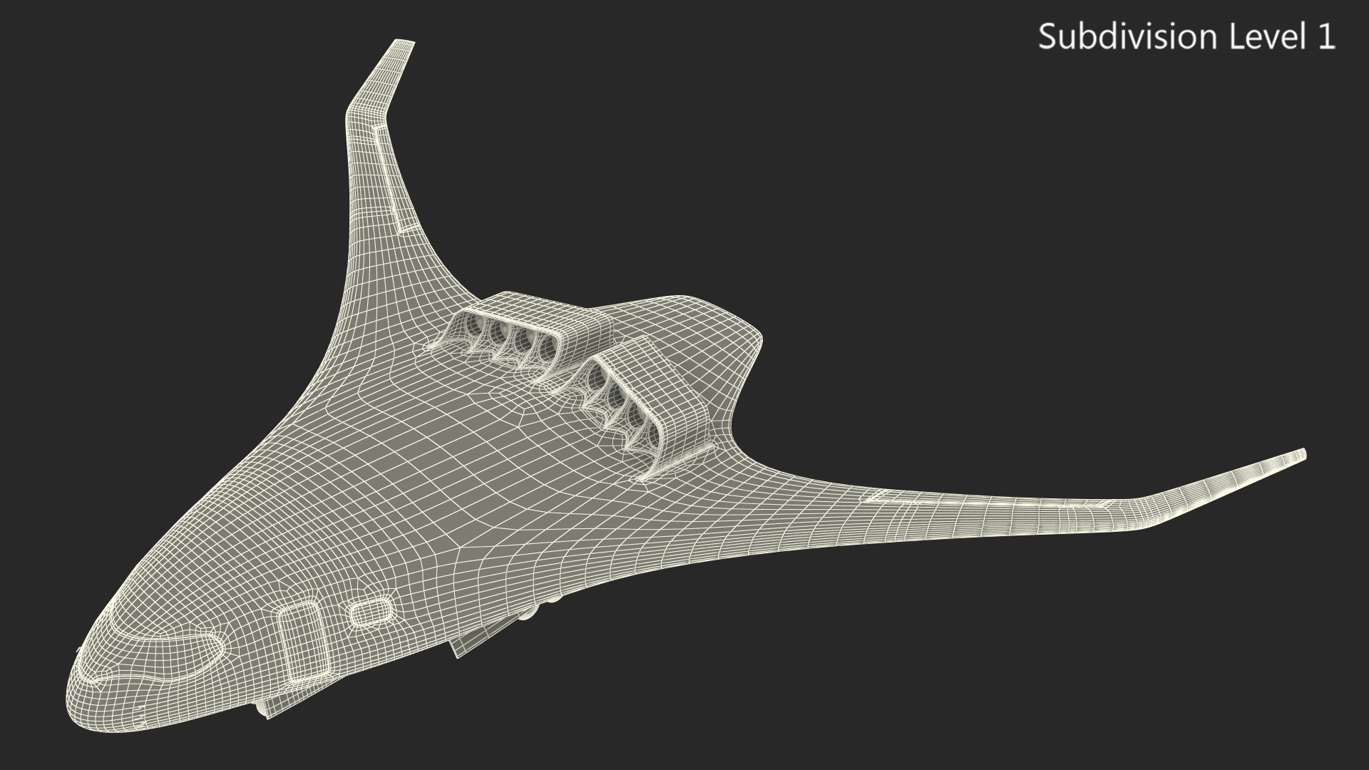 3D Ecological Aircraft Blended-Wing Body Rigged for Cinema 4D model