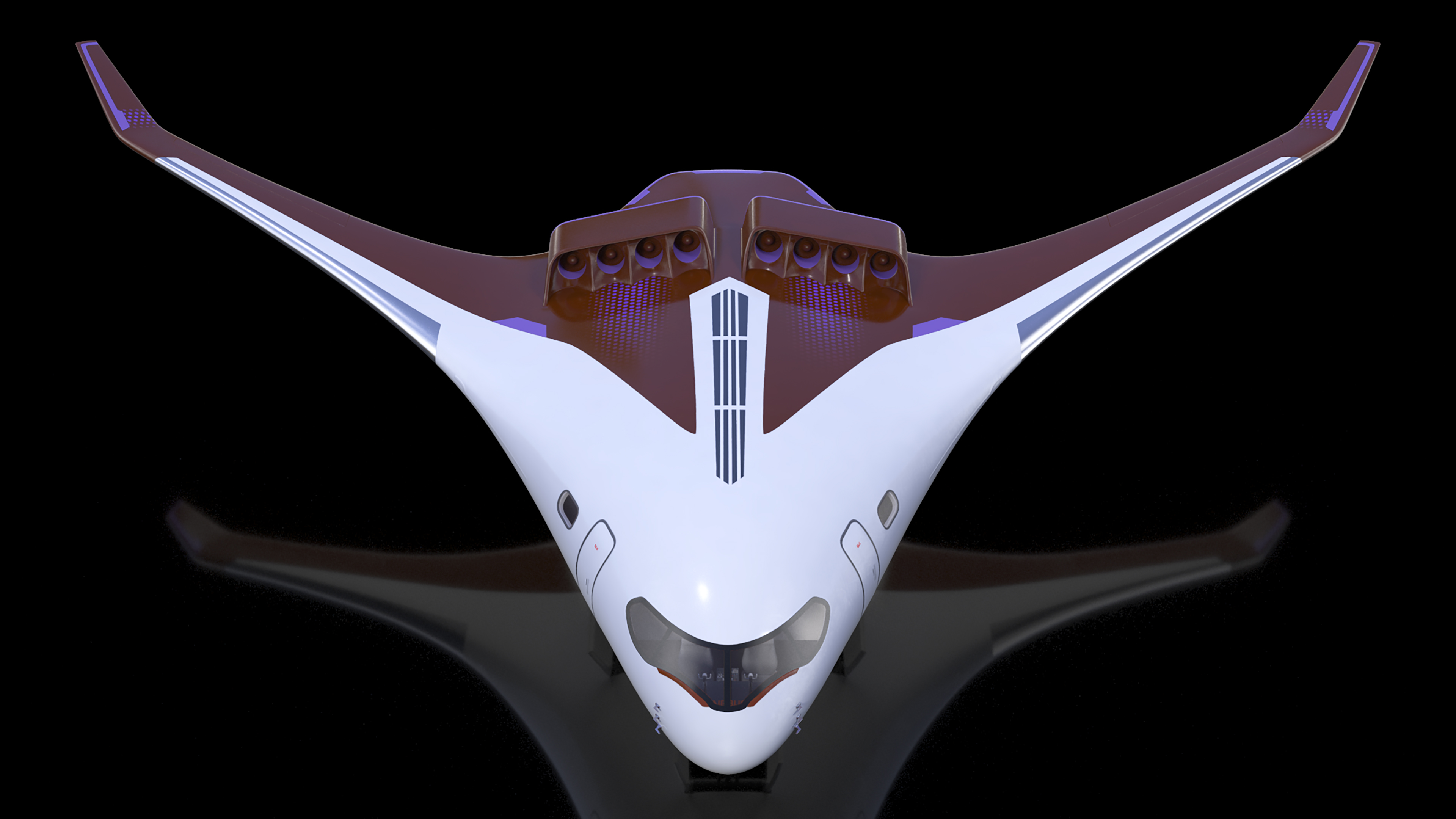 3D Ecological Aircraft Blended-Wing Body Rigged for Cinema 4D model