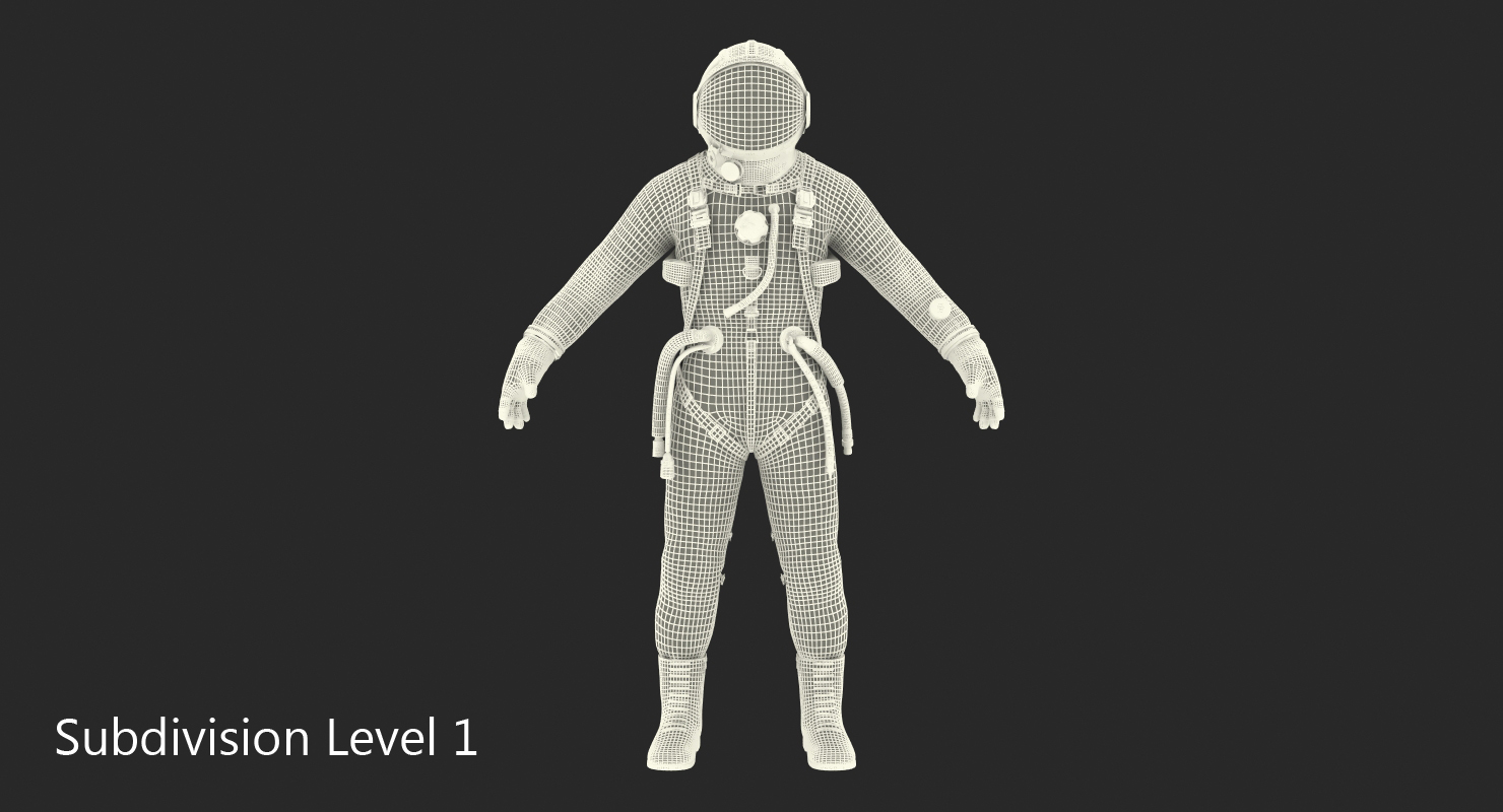 USSR Space Suit Strizh with SK 1 Helmet 3D model