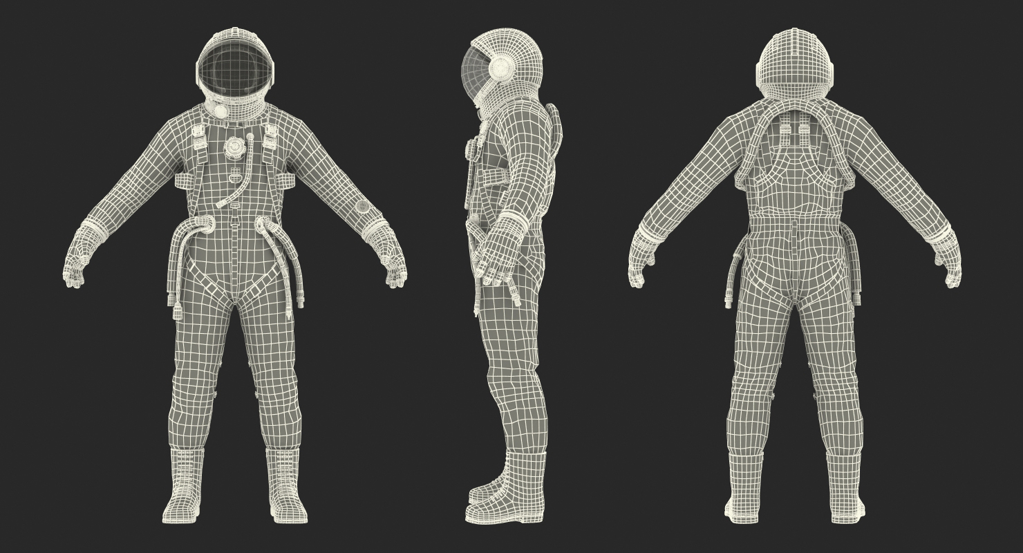 USSR Space Suit Strizh with SK 1 Helmet 3D model