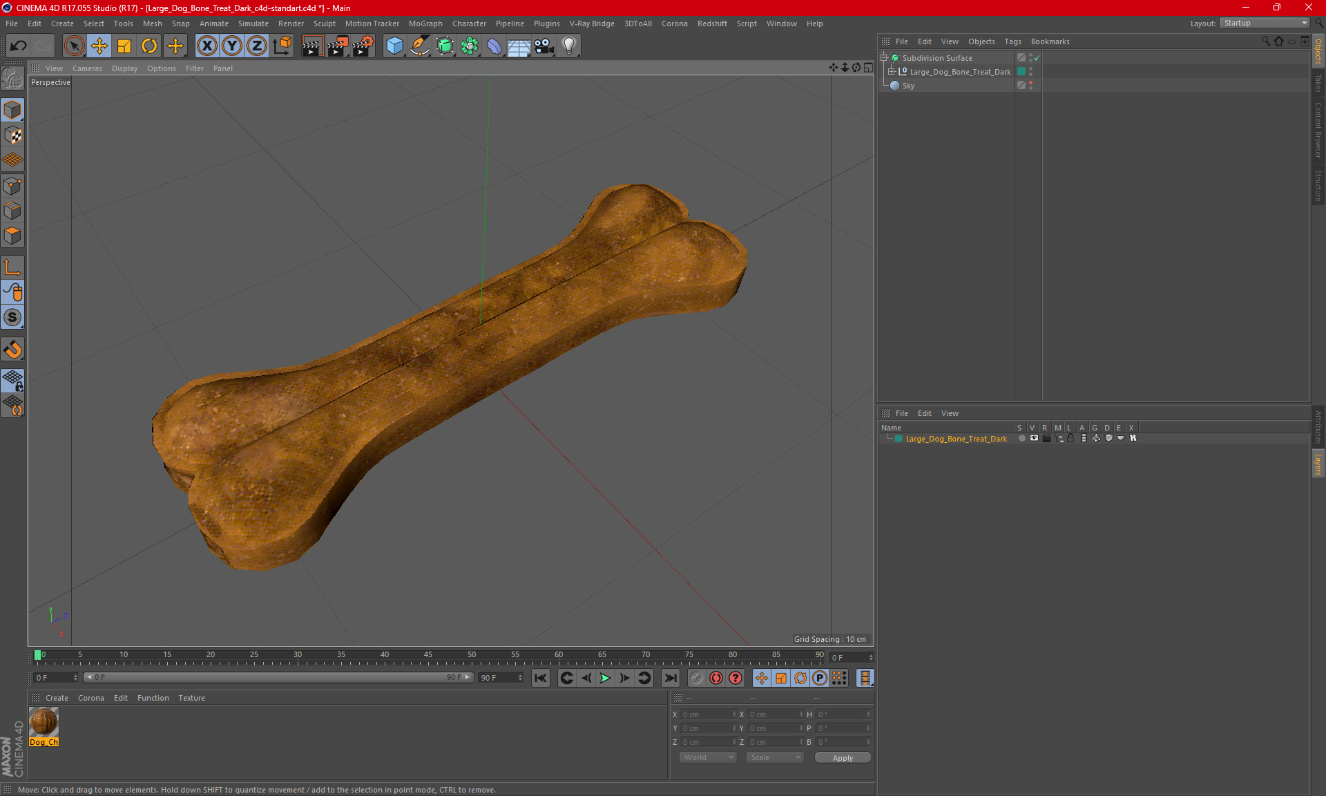 3D model Large Dog Bone Treat Dark