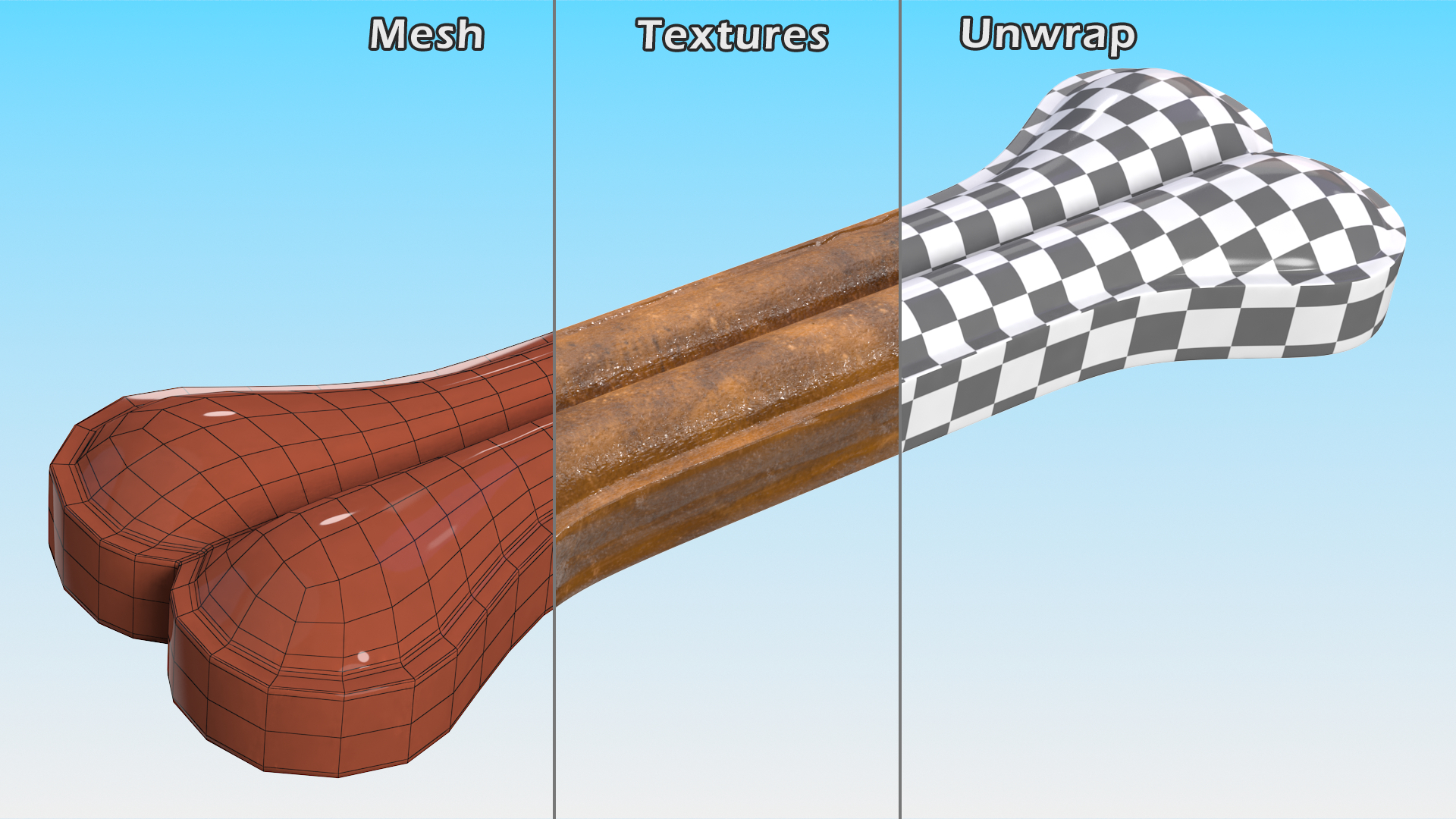 3D model Large Dog Bone Treat Dark