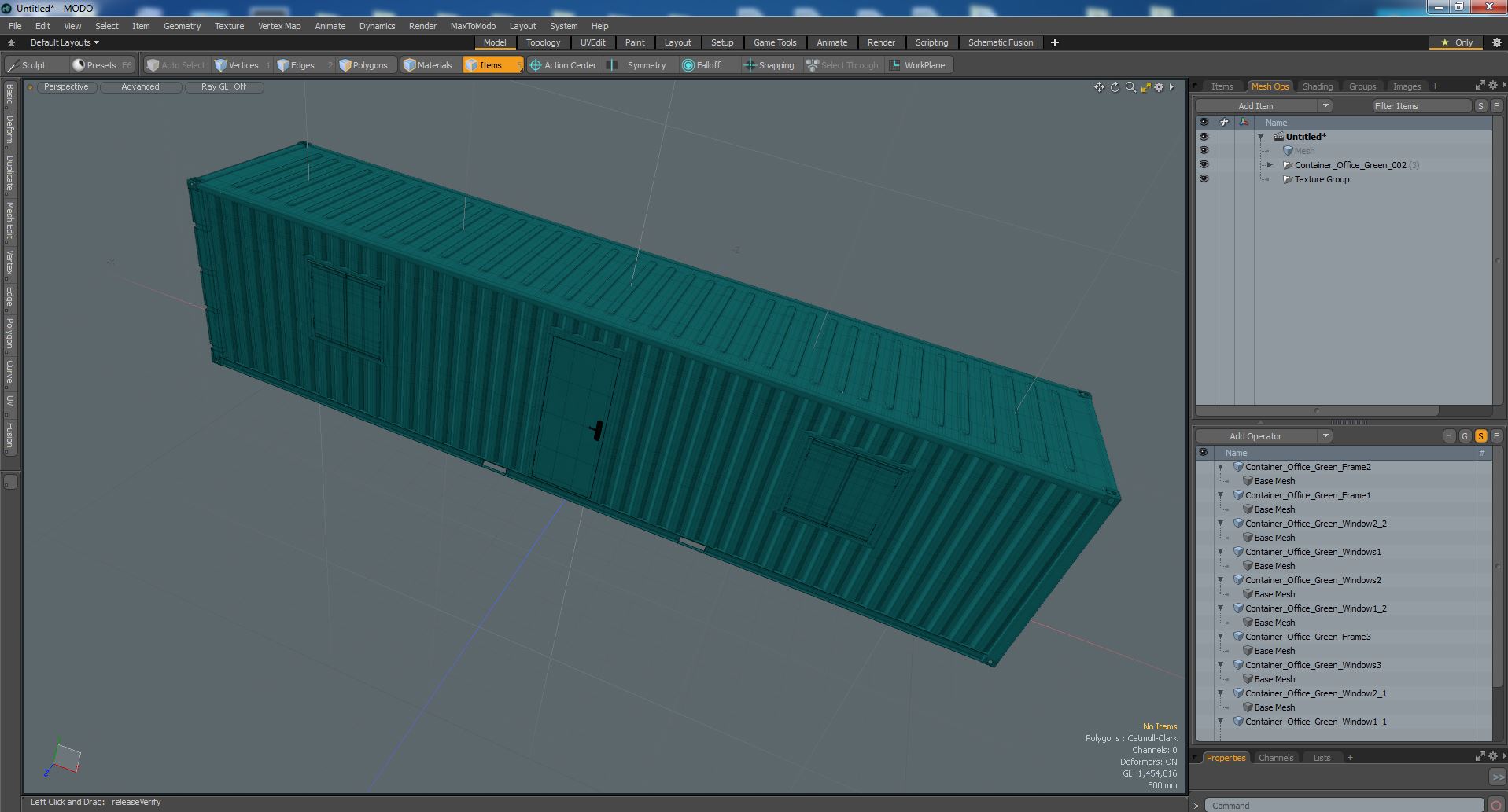 Container Office Green 3D