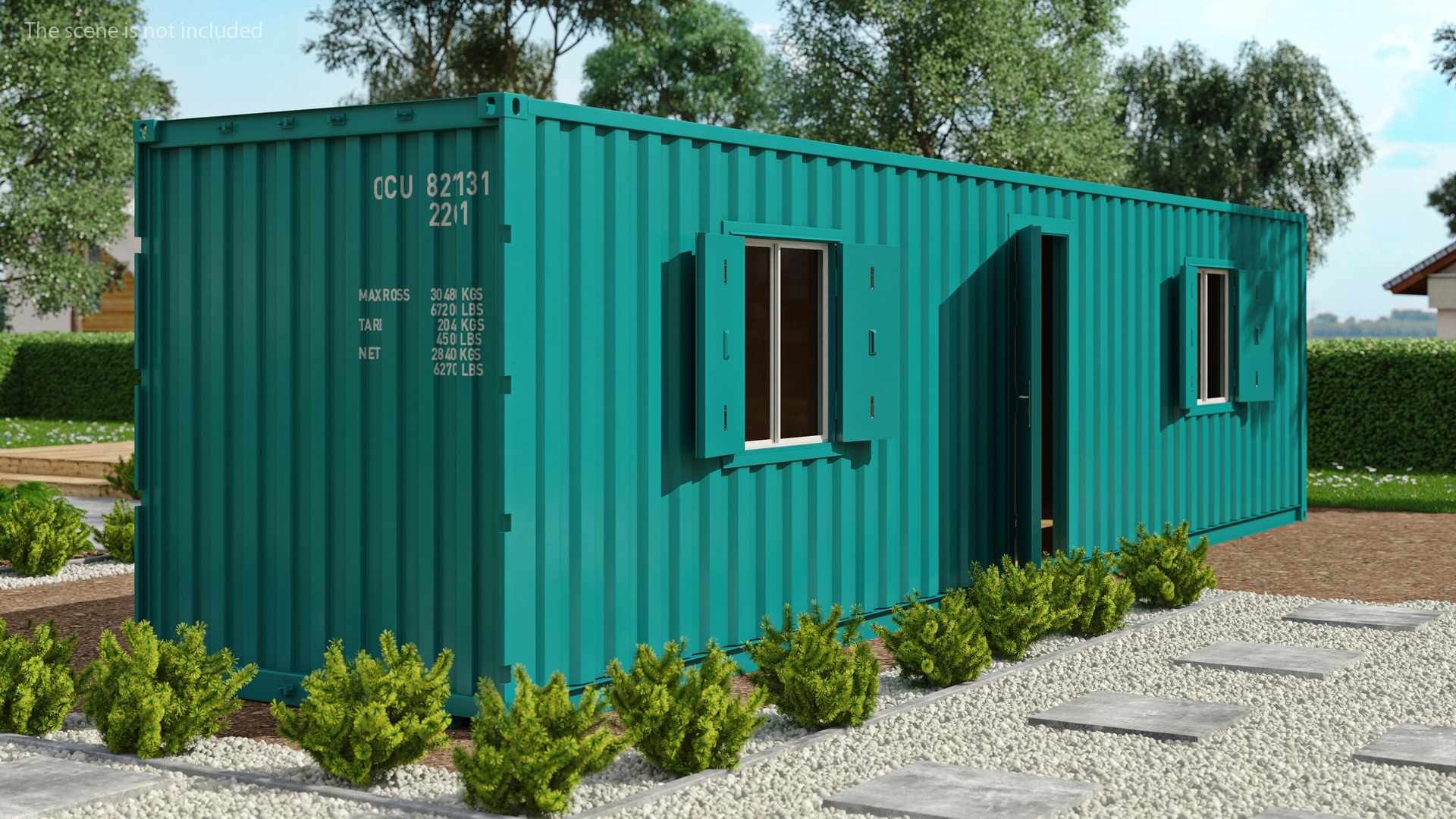 Container Office Green 3D