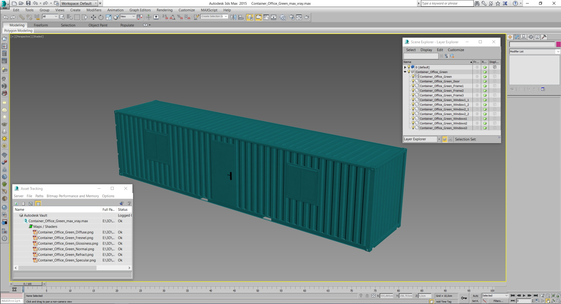 Container Office Green 3D