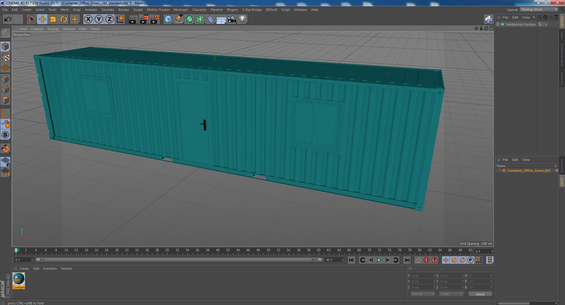 Container Office Green 3D