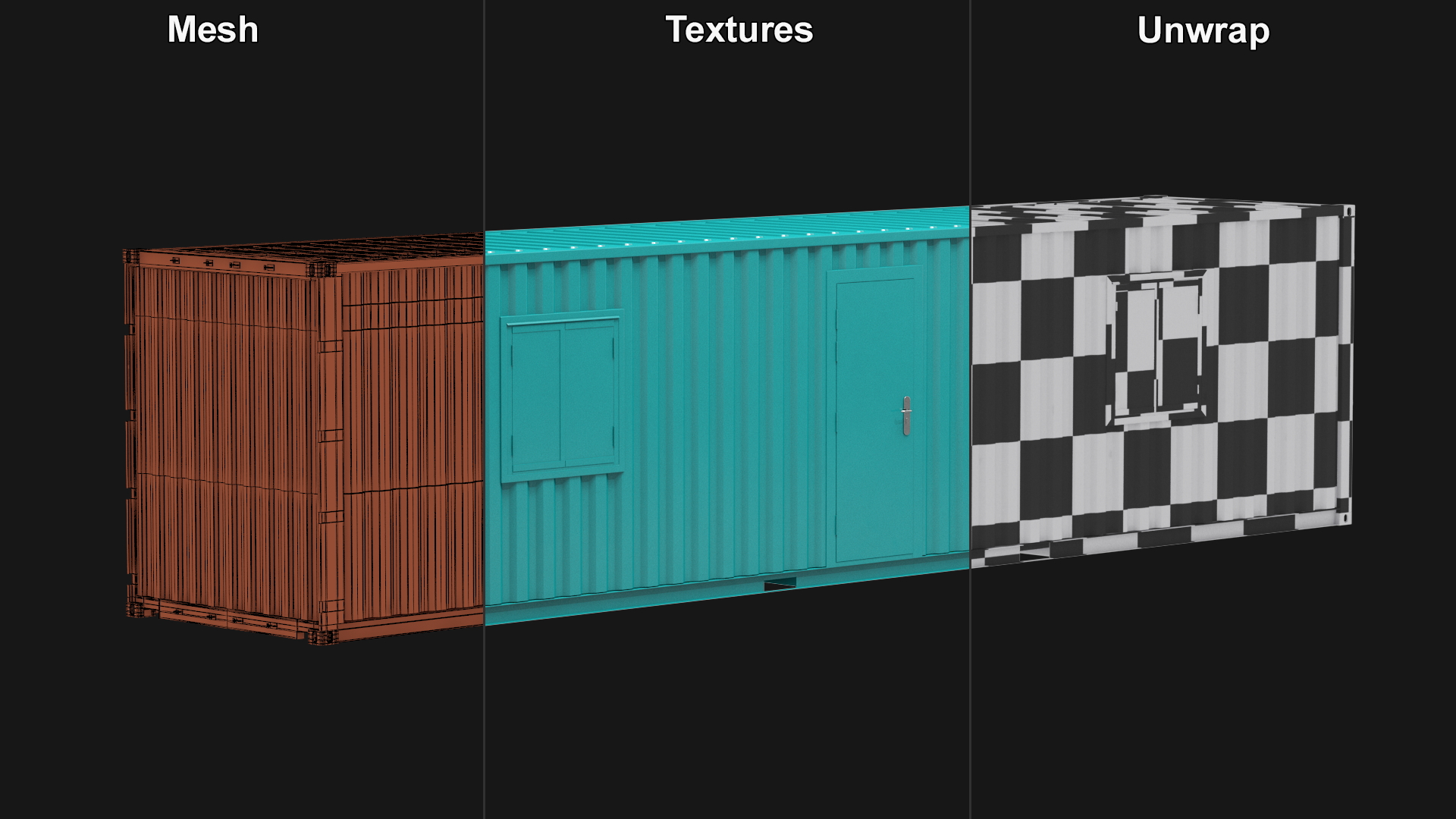 Container Office Green 3D