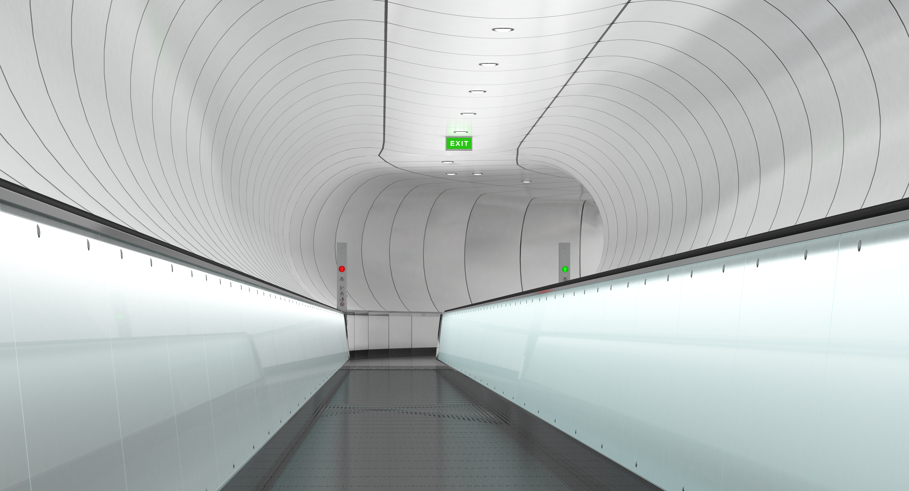 Travelator Tunnel 3D Model, view 4