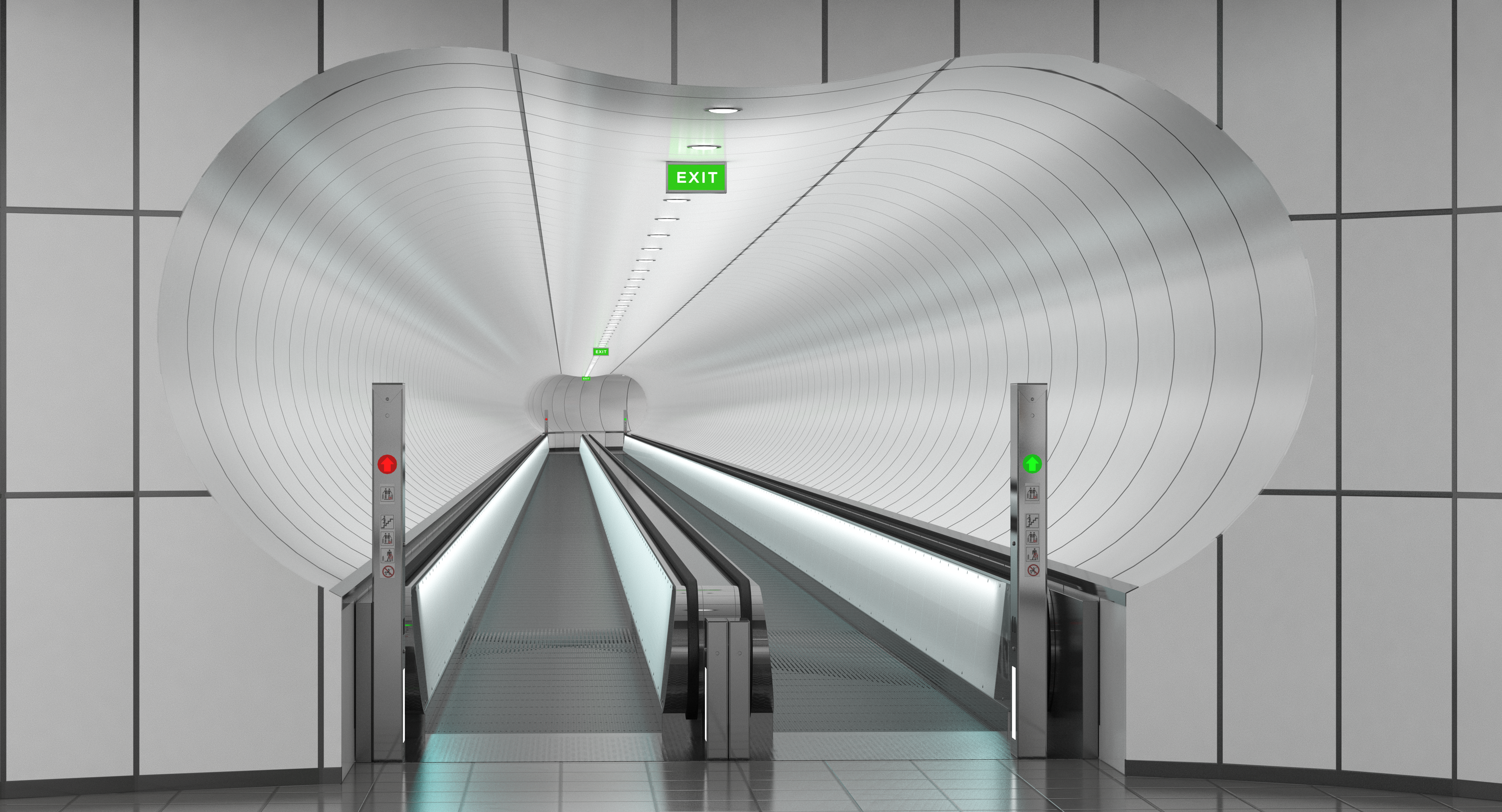 Travelator Tunnel 3D Model, view 3