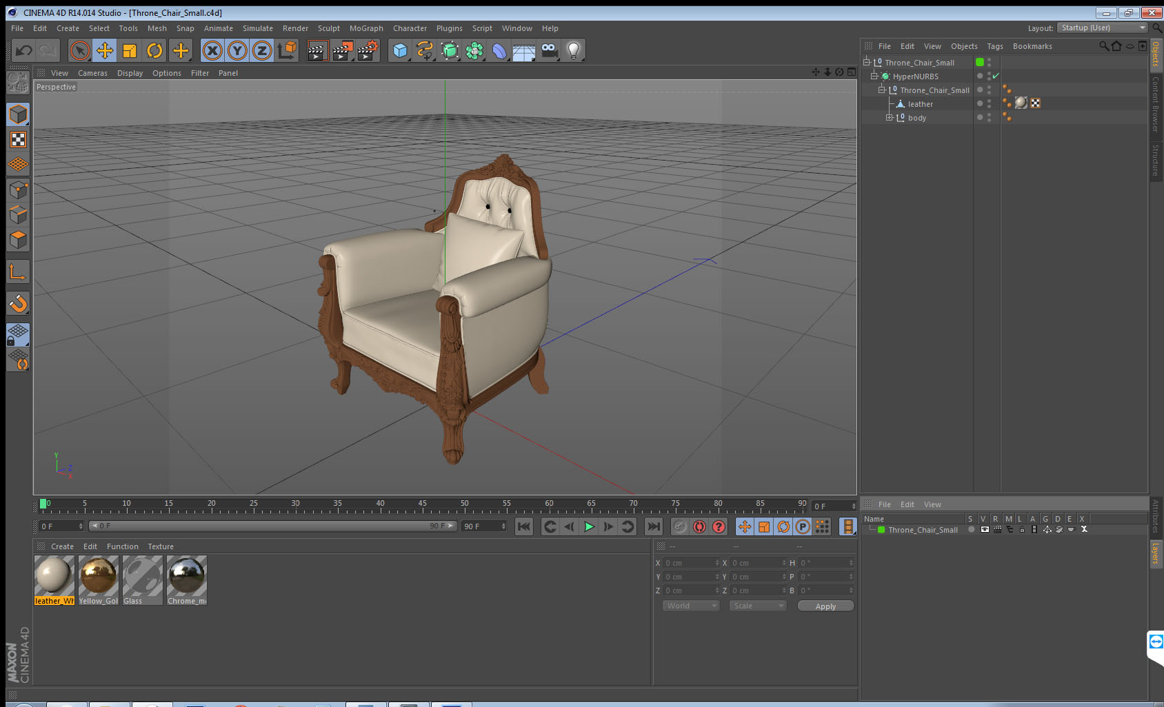 3D Throne Chair Small model