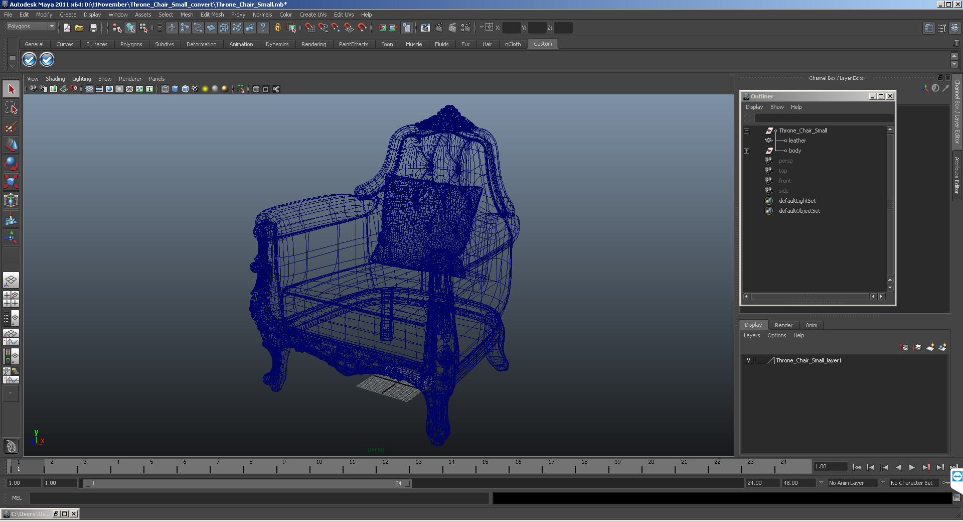3D Throne Chair Small model