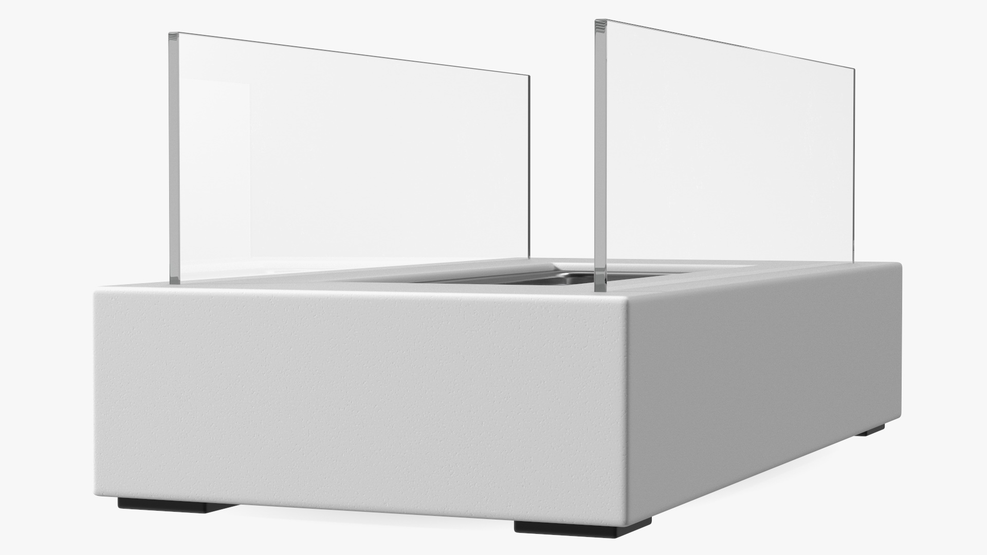White Bio-Ethanol Burner Switched Off 3D