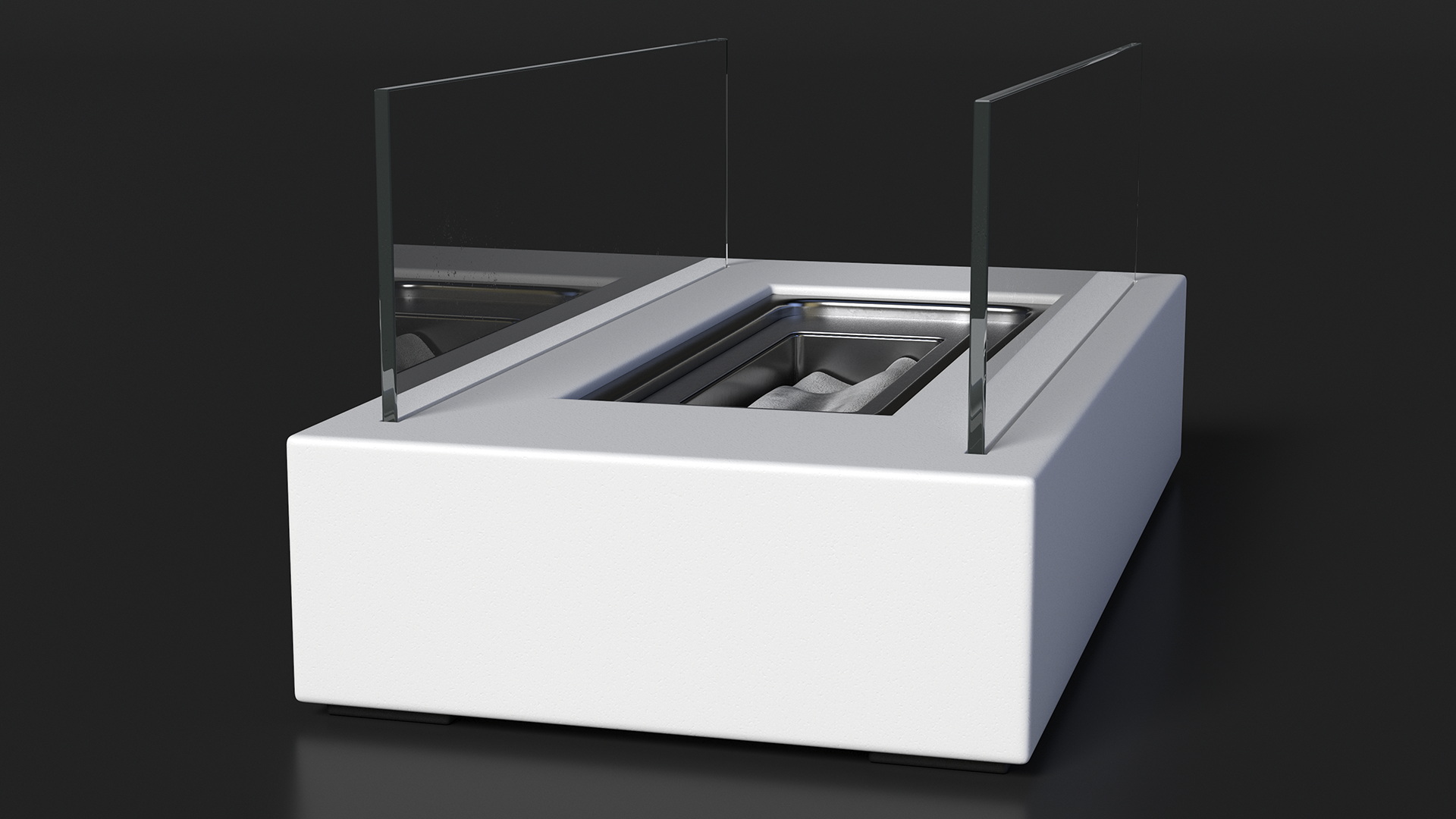 White Bio-Ethanol Burner Switched Off 3D