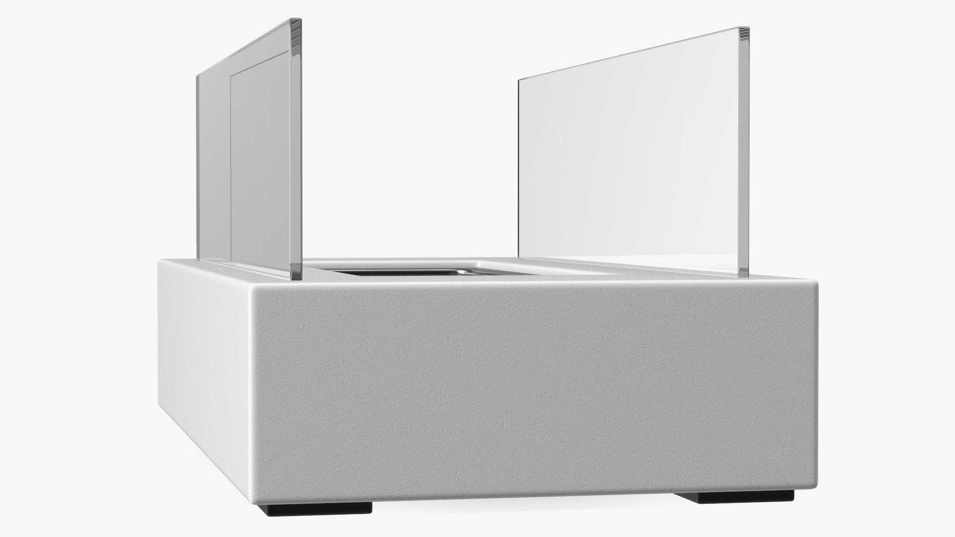 White Bio-Ethanol Burner Switched Off 3D