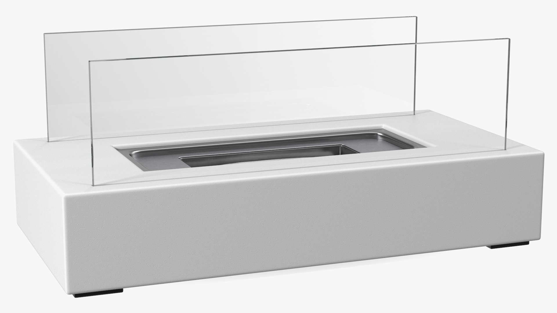 White Bio-Ethanol Burner Switched Off 3D