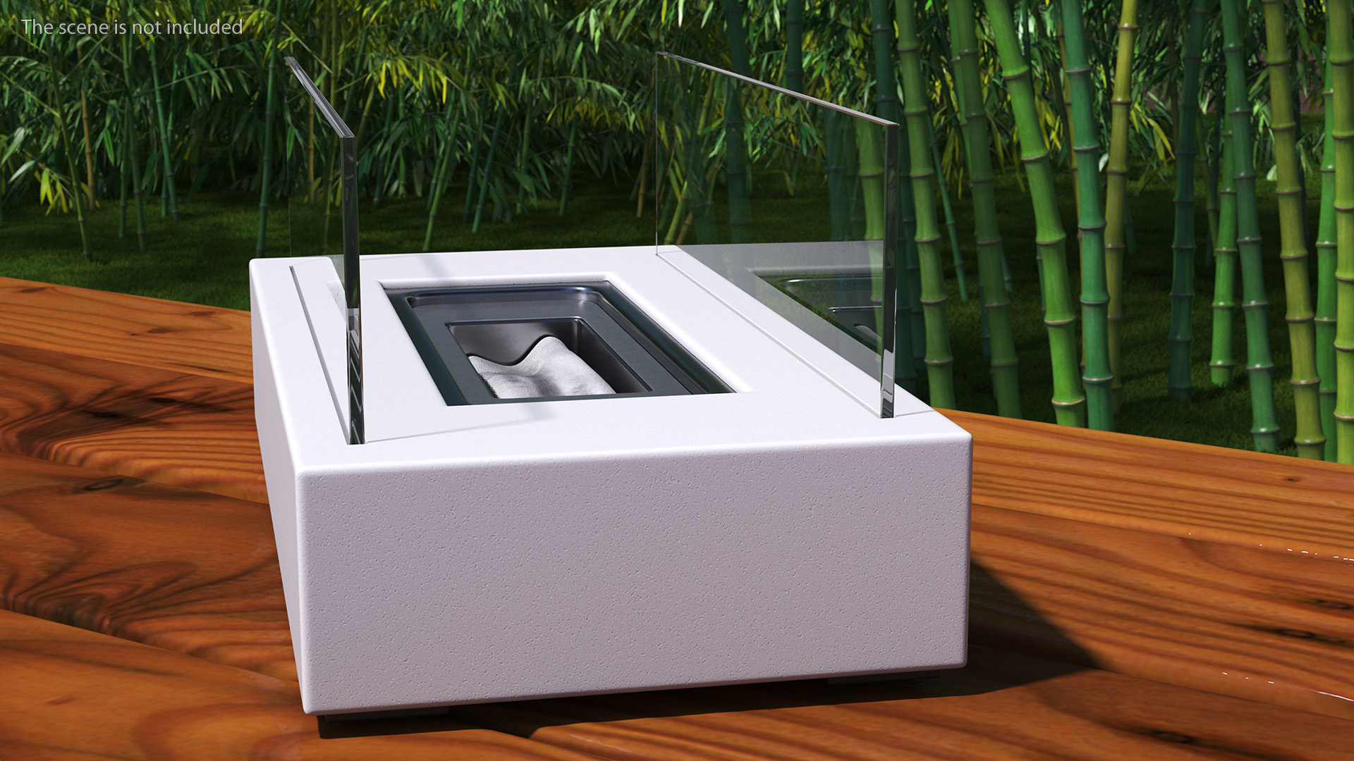 White Bio-Ethanol Burner Switched Off 3D