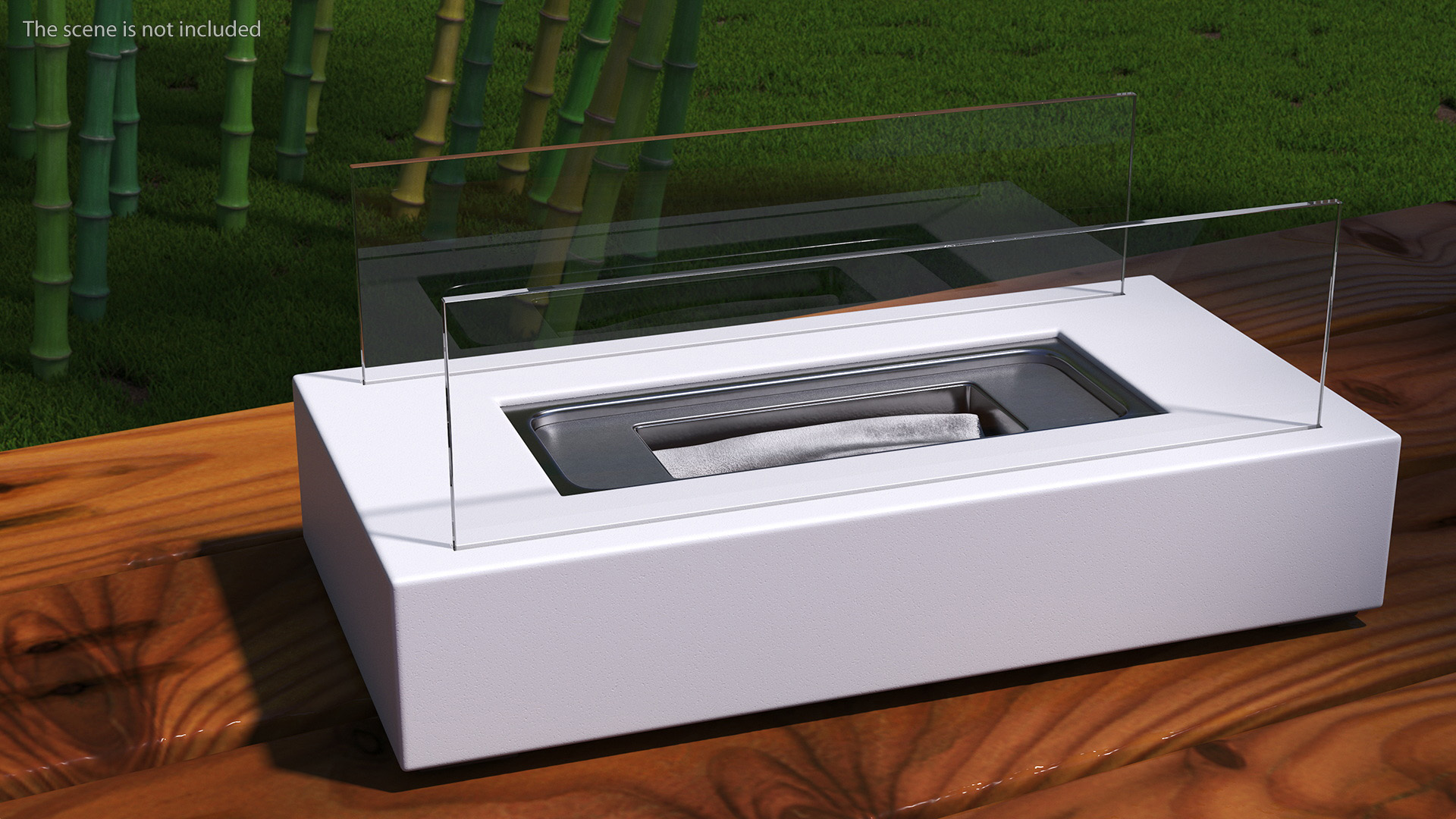 White Bio-Ethanol Burner Switched Off 3D