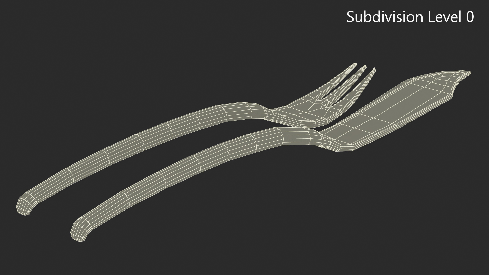 3D Fish Cutlery Set Silver model