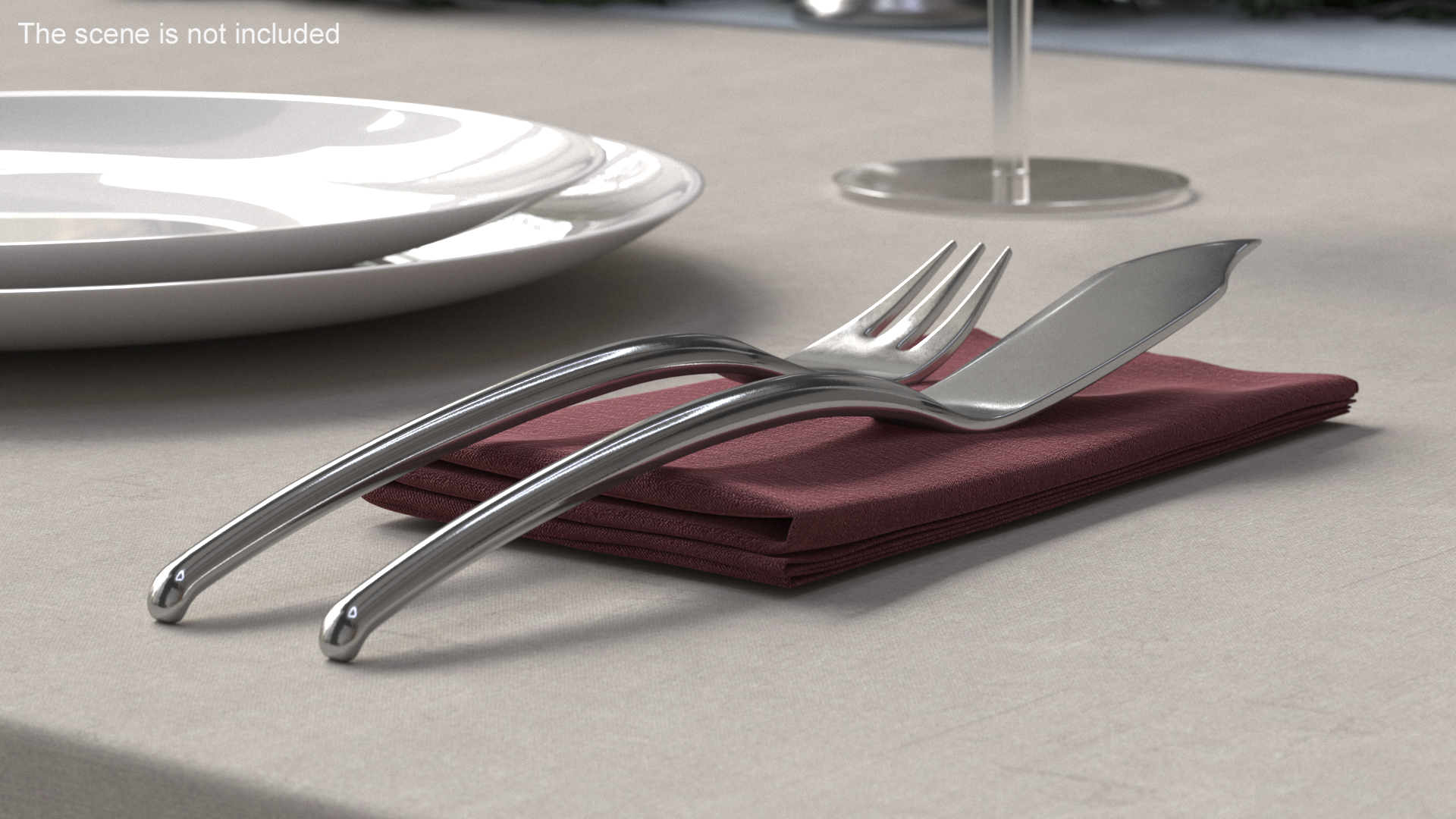 3D Fish Cutlery Set Silver model