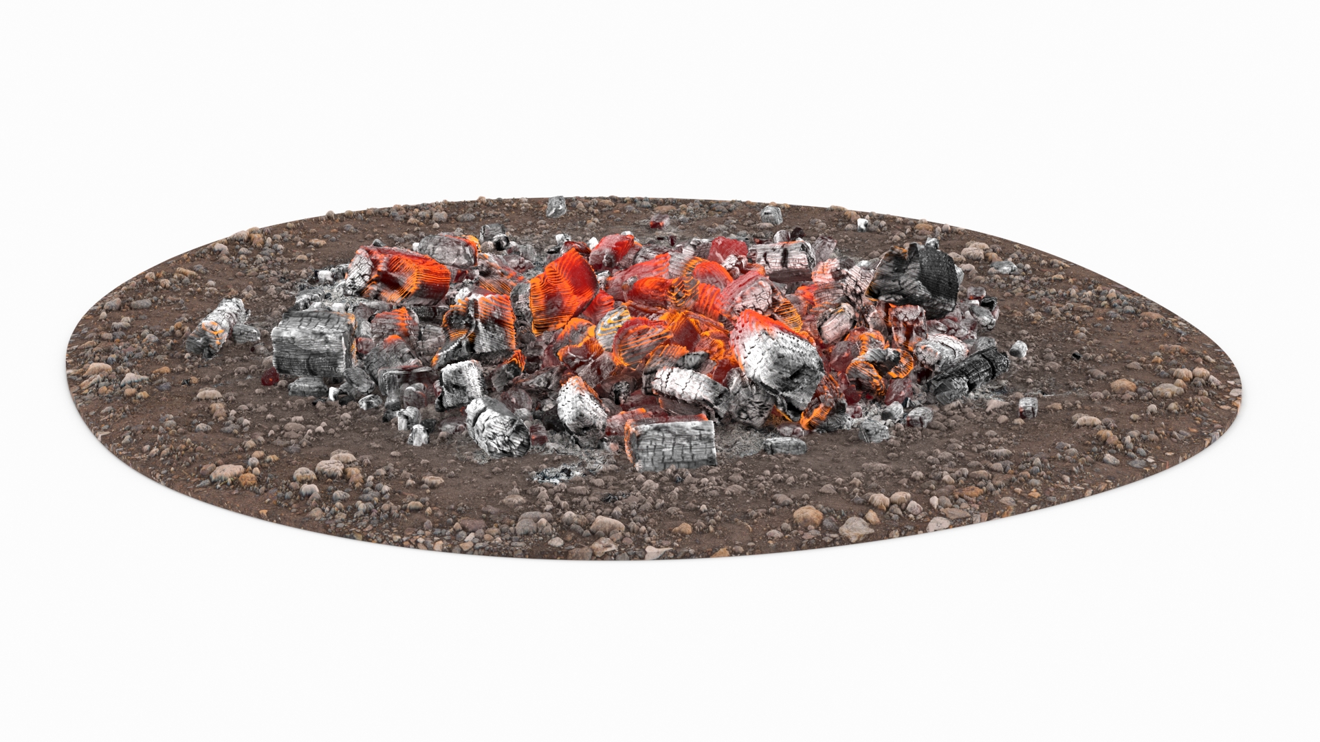 3D Glowing Charcoal Embers model