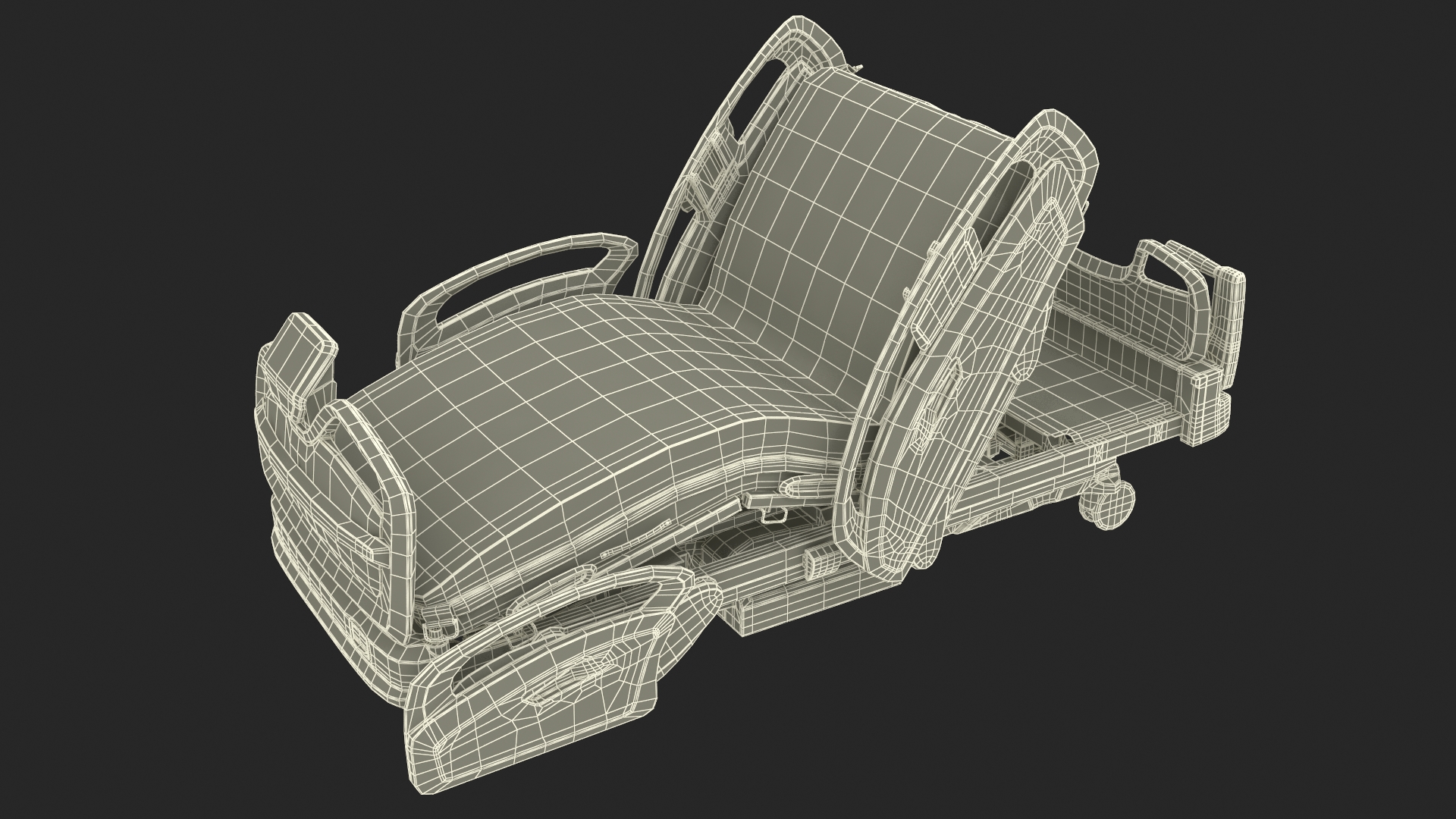 Smart Medical Bed Fowlers Position 3D model