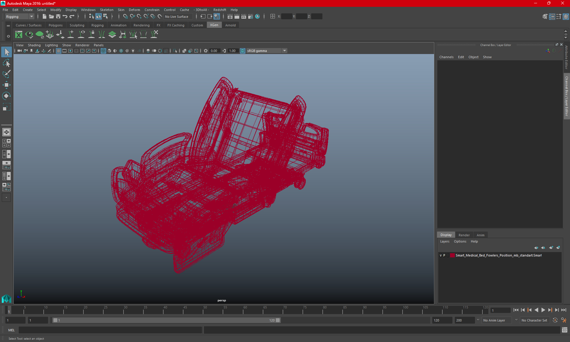 Smart Medical Bed Fowlers Position 3D model