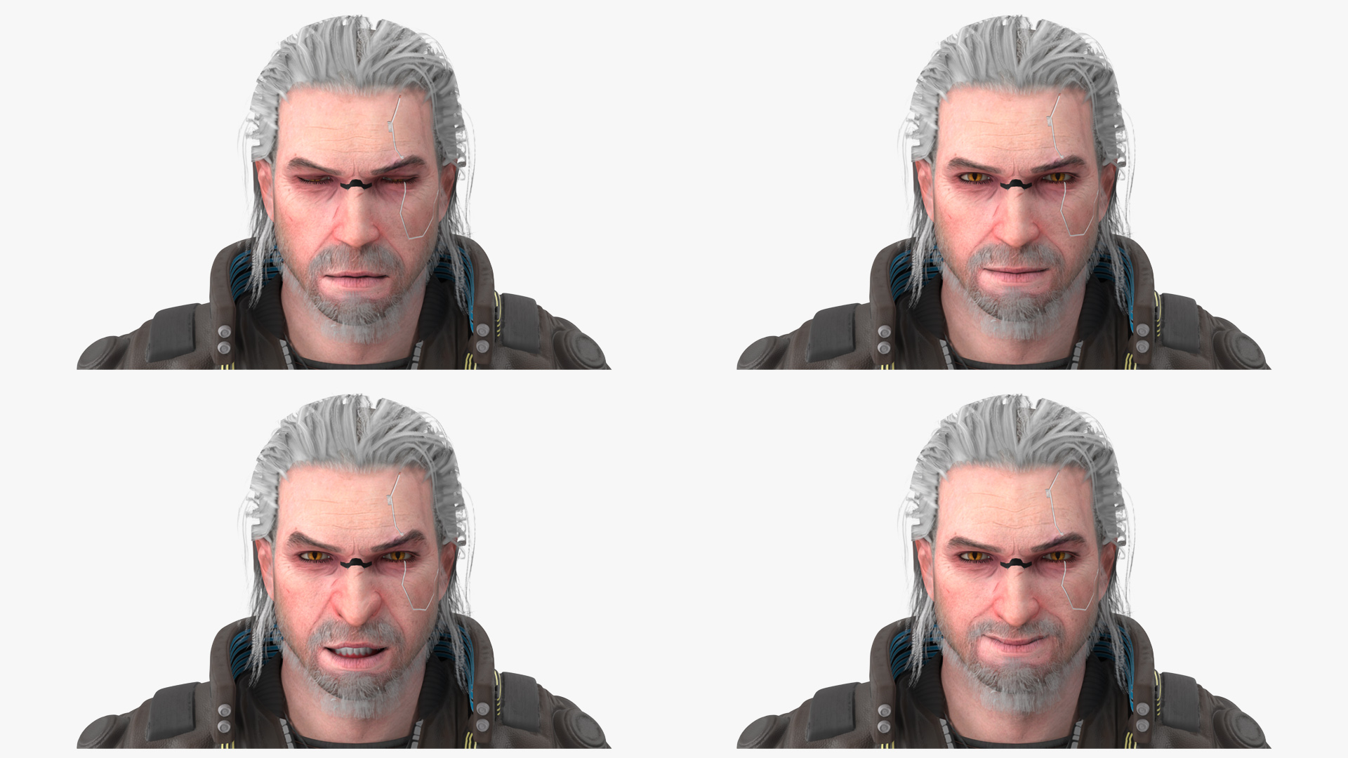 3D Cyberpunk 2077 Geralt Character Rigged model