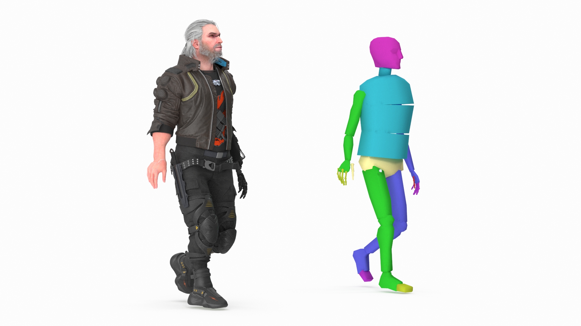 3D Cyberpunk 2077 Geralt Character Rigged model