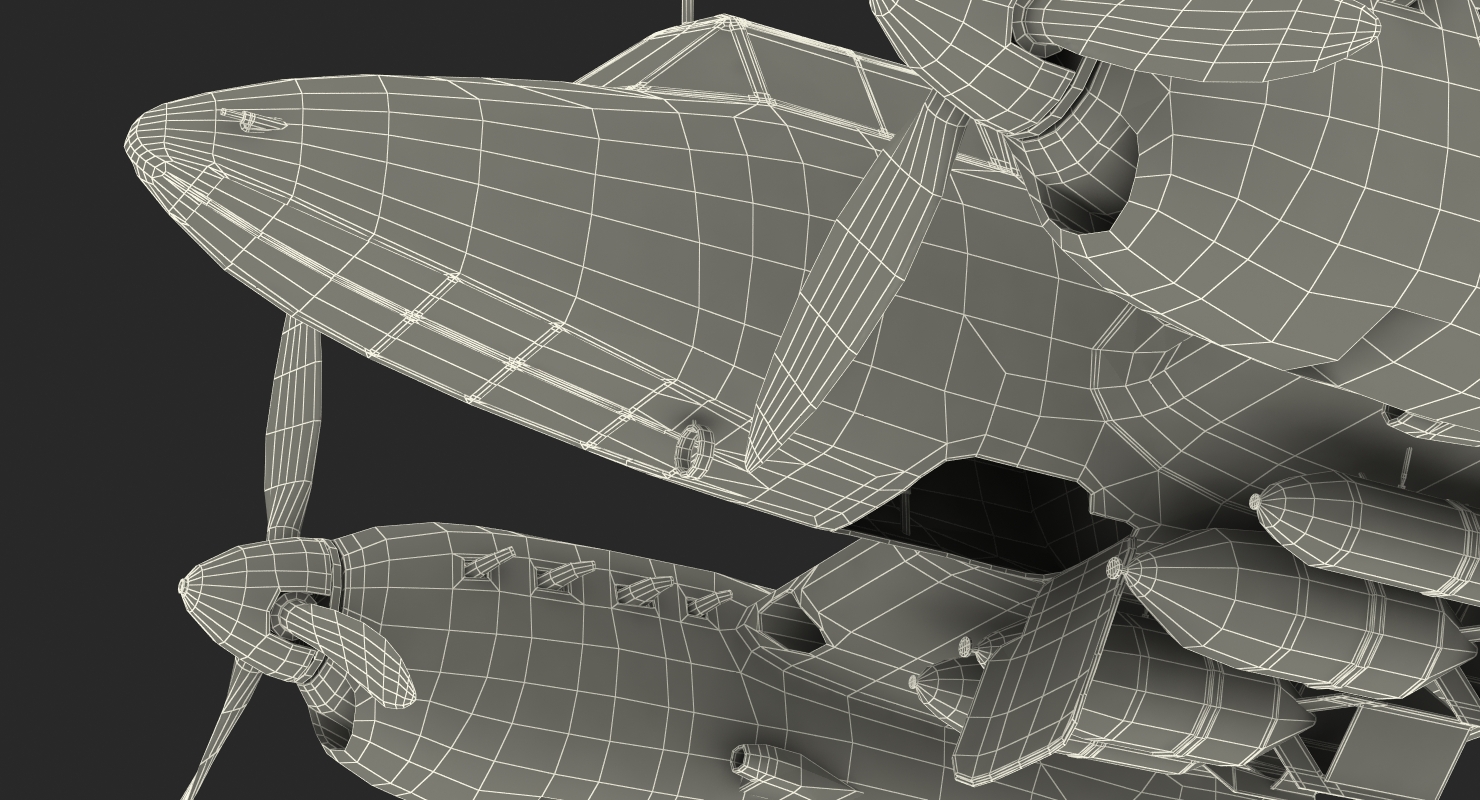 3D Soviet WWII Light Bomber Petlyakov Pe 2 Rigged