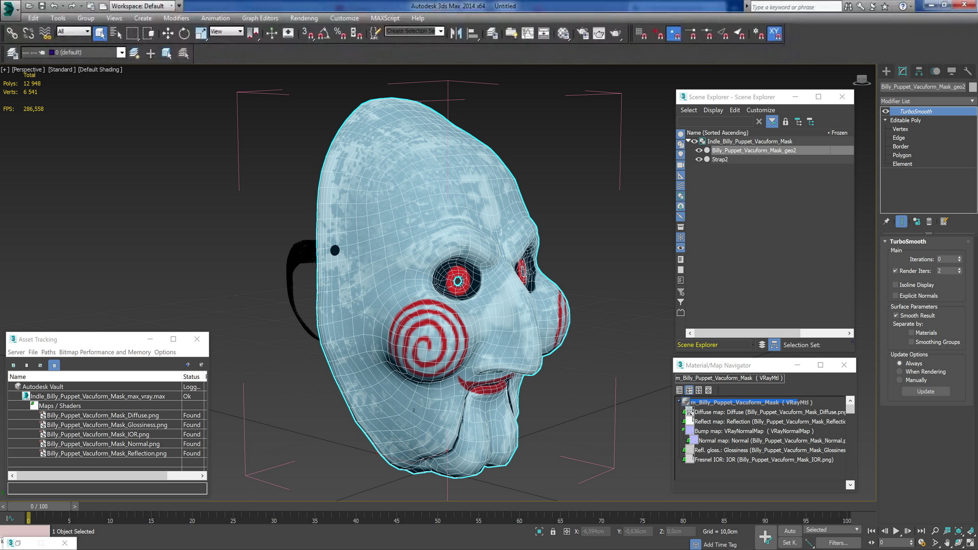 3D Idle Billy Puppet Vacuform Mask