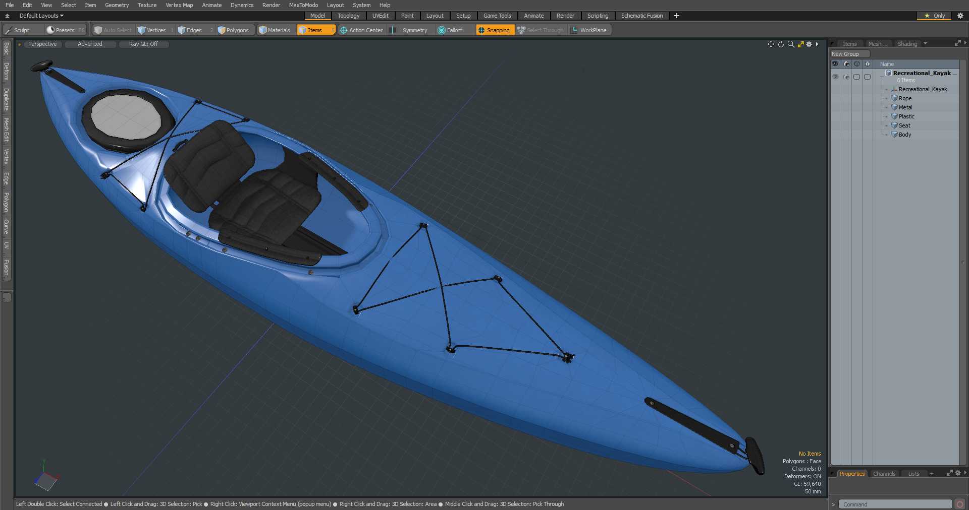 3D Recreational Kayak model