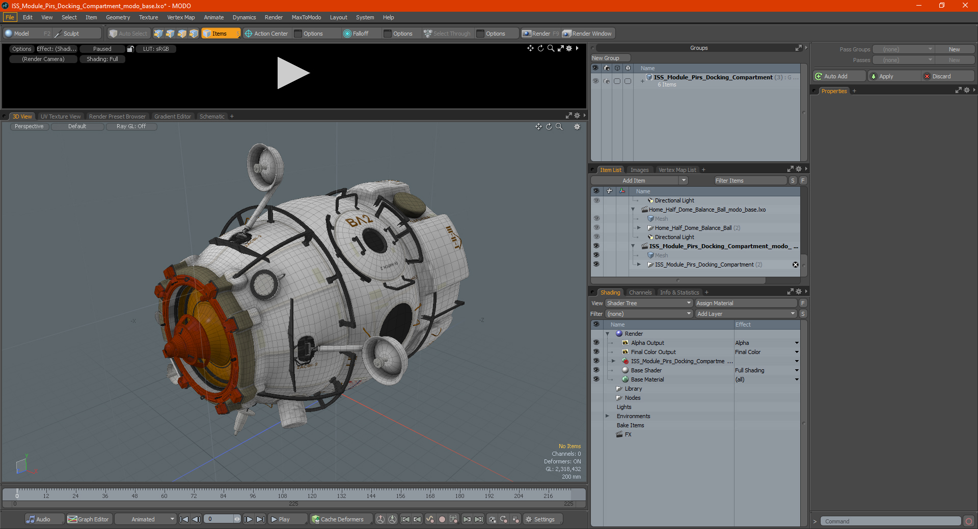 3D model ISS Module Pirs Docking Compartment