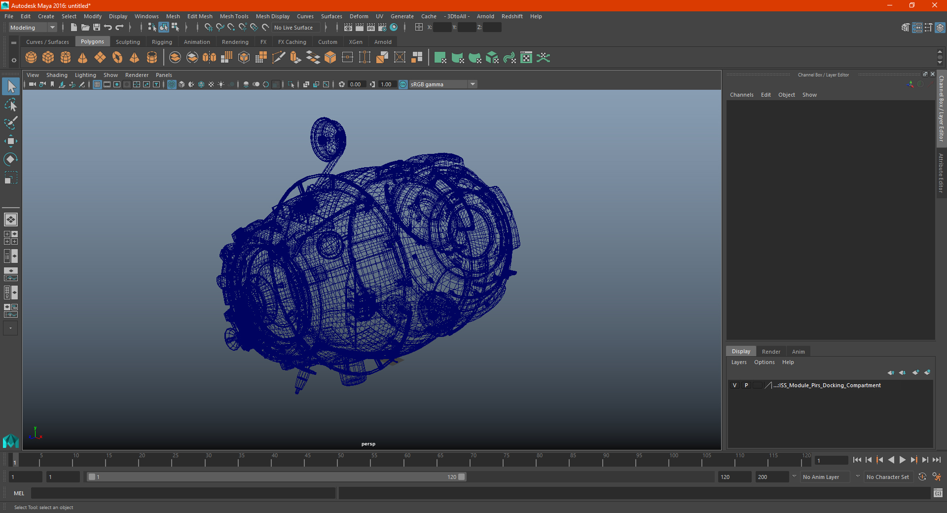3D model ISS Module Pirs Docking Compartment