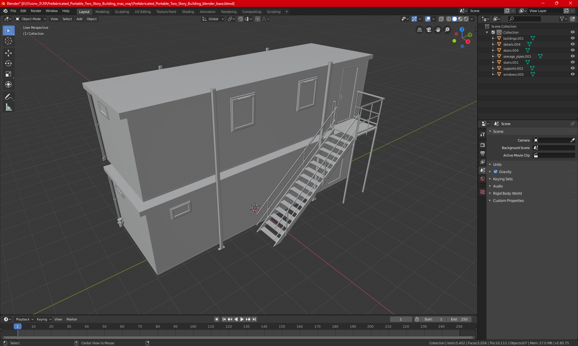 3D Prefabricated Portable Two Story Building