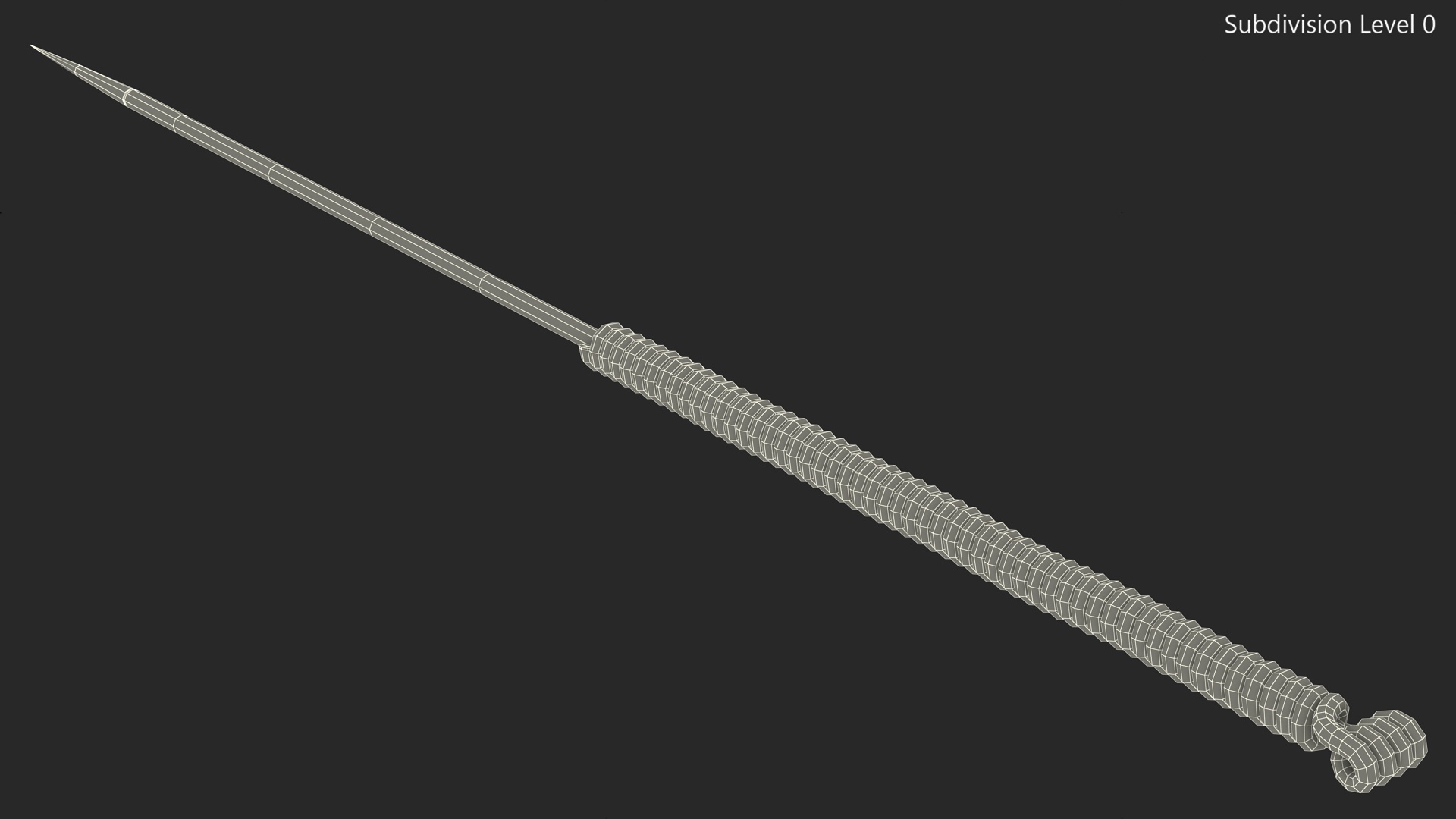 Small Acupuncture Needle Gold 3D model