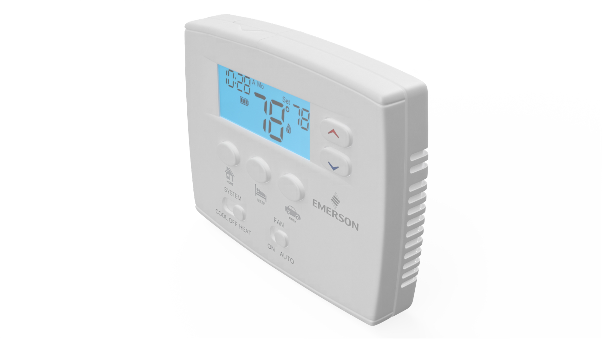 3D model Home Thermostat Emerson 1F80-0261 Switched On