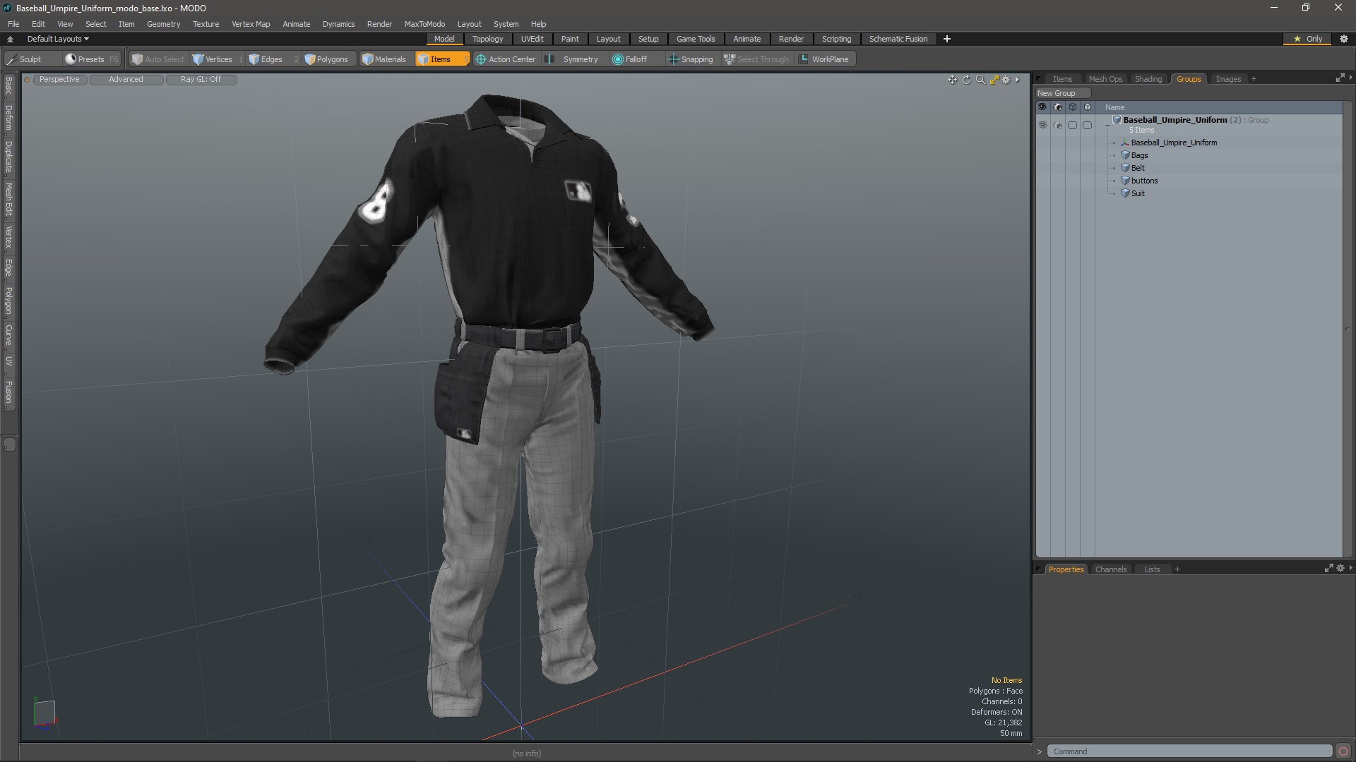 3D Baseball Umpire Uniform model