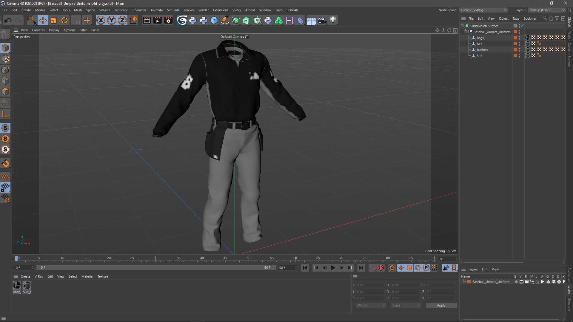 3D Baseball Umpire Uniform model