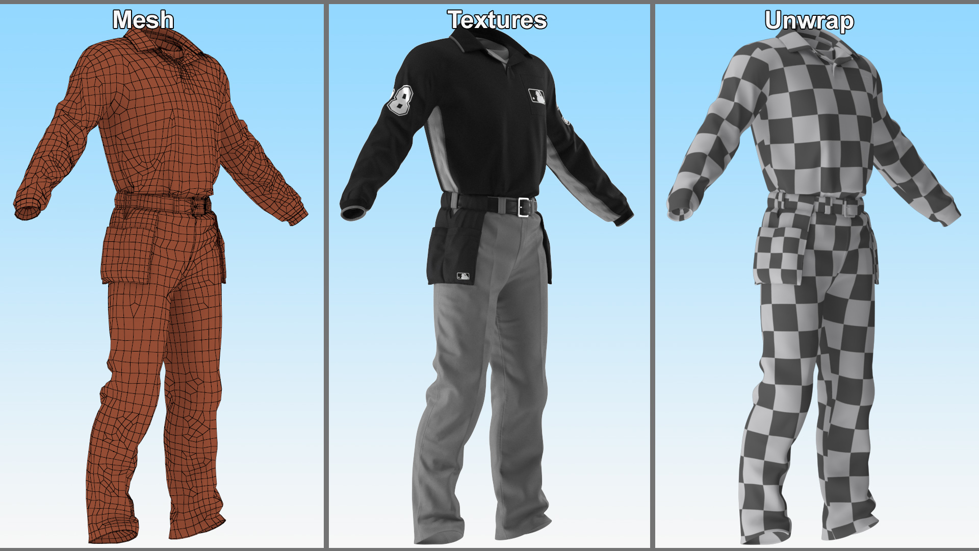 3D Baseball Umpire Uniform model