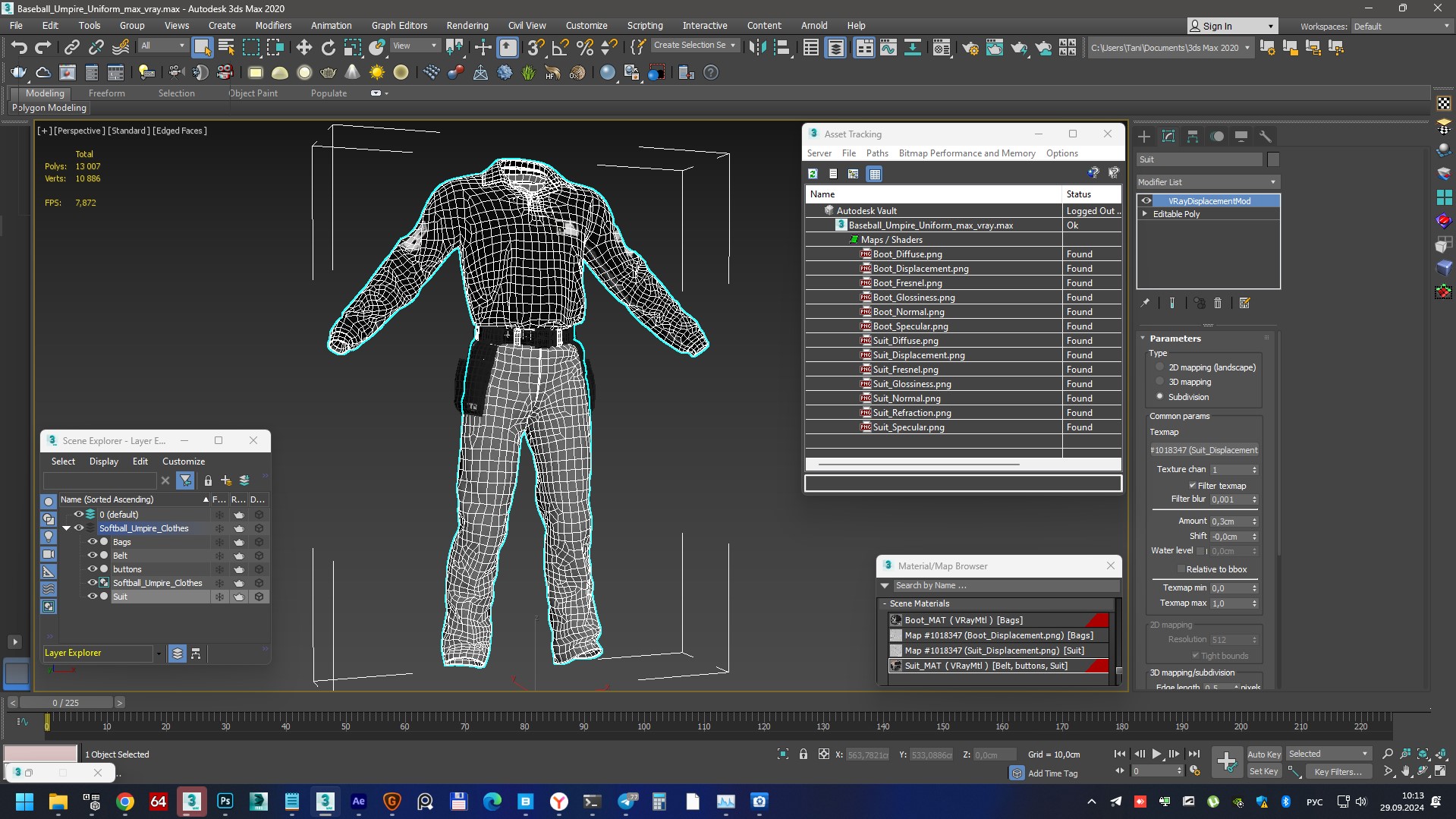 3D Baseball Umpire Uniform model
