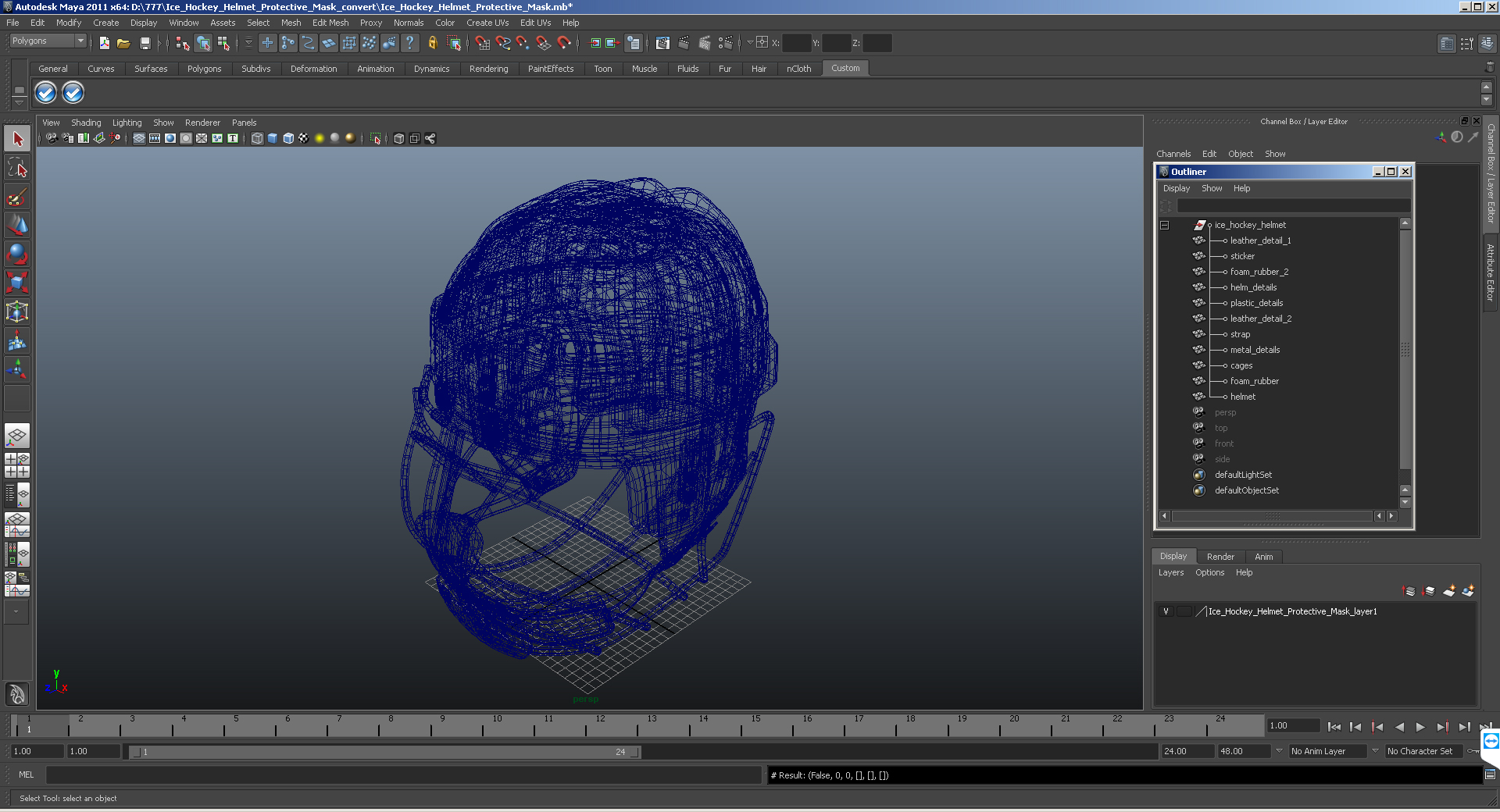 3D Ice Hockey Helmet Protective Mask model