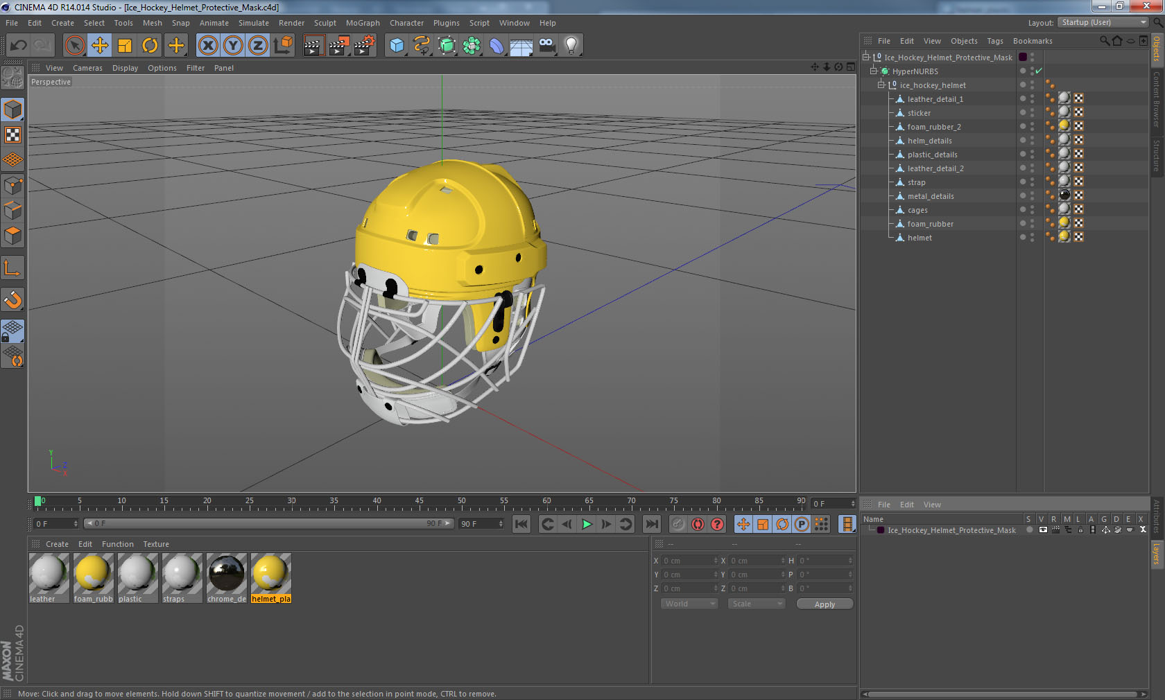 3D Ice Hockey Helmet Protective Mask model